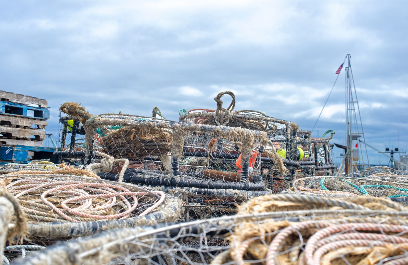Nikon D610 sample photo. Crab pots and rope photography