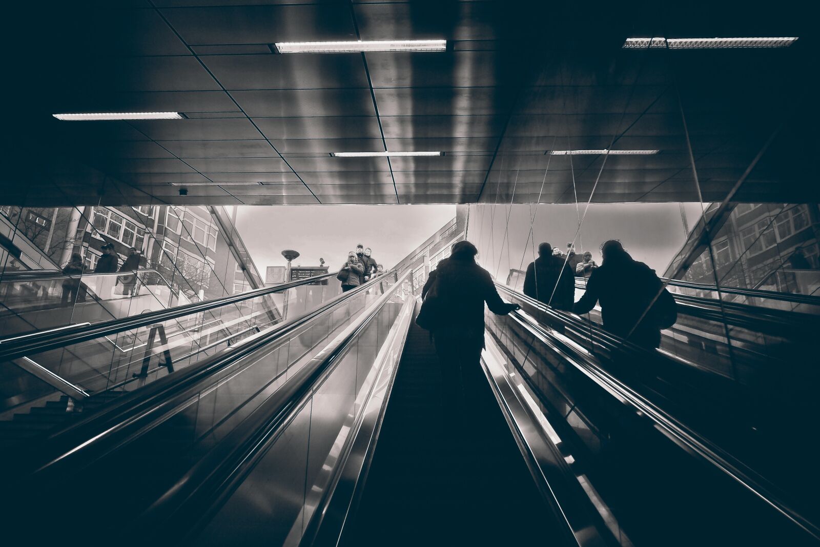 Olympus OM-D E-M10 sample photo. Escalators, metro, railway station photography