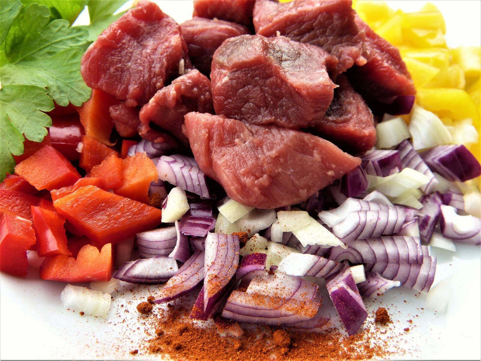 Panasonic Lumix DMC-FZ150 sample photo. Beef, paprika, onion photography