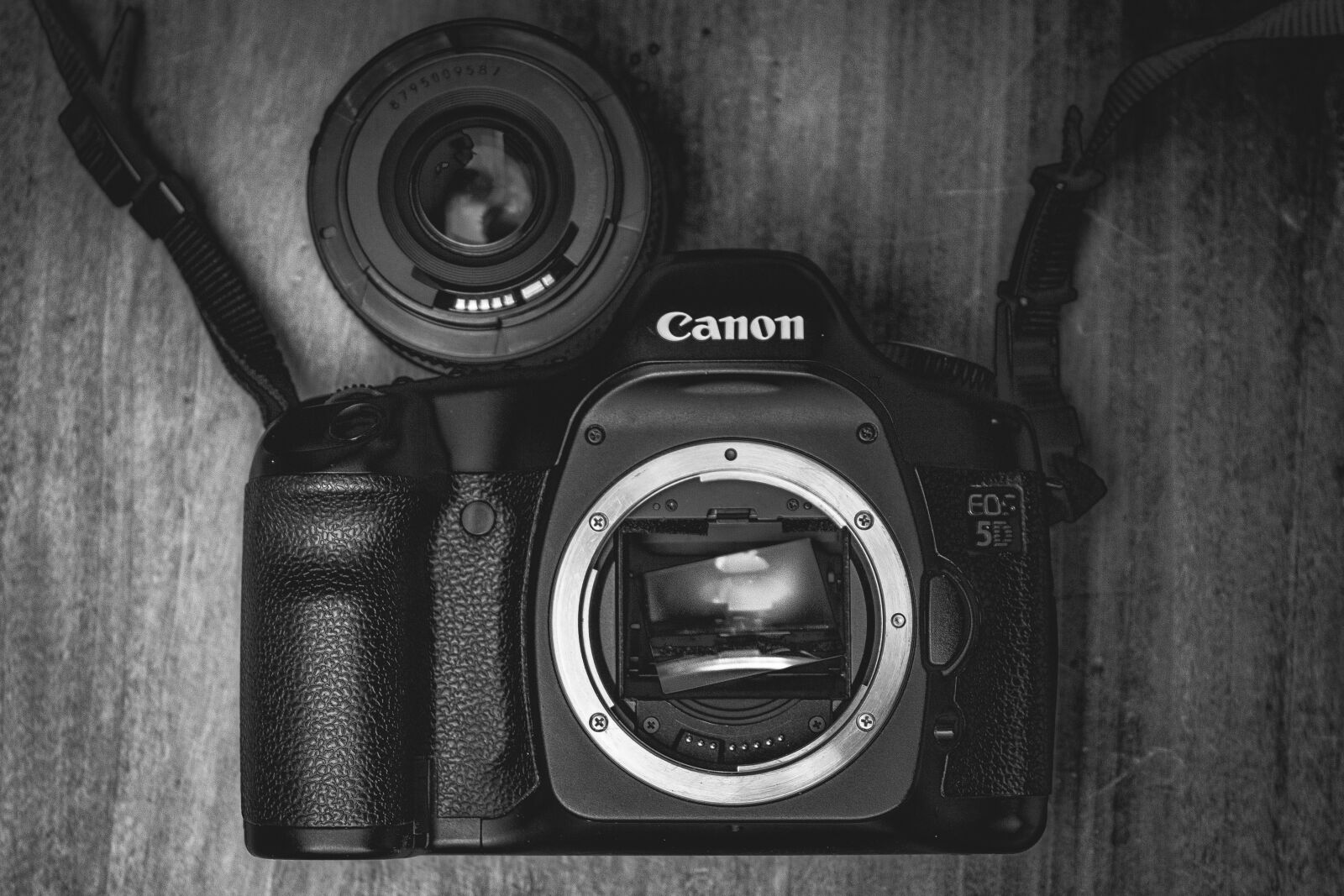 Canon EOS 550D (EOS Rebel T2i / EOS Kiss X4) sample photo. Broken, camera, mirror, night photography