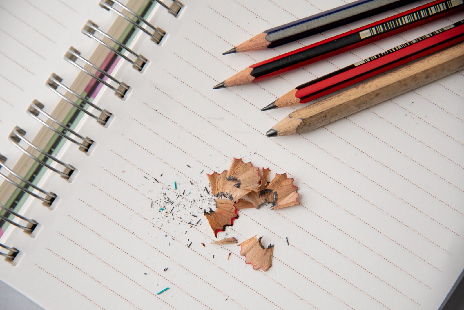 Nikon D750 sample photo. Sharpened pencils, notebook, stationery photography