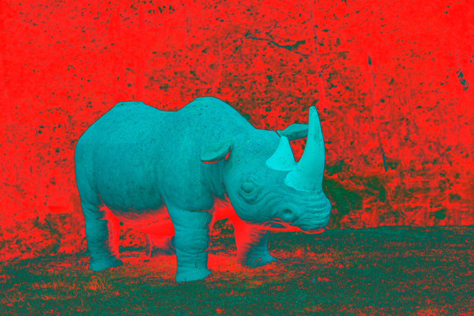 Canon EF 75-300mm f/4-5.6 sample photo. Neon, rhino, rhinoceros photography