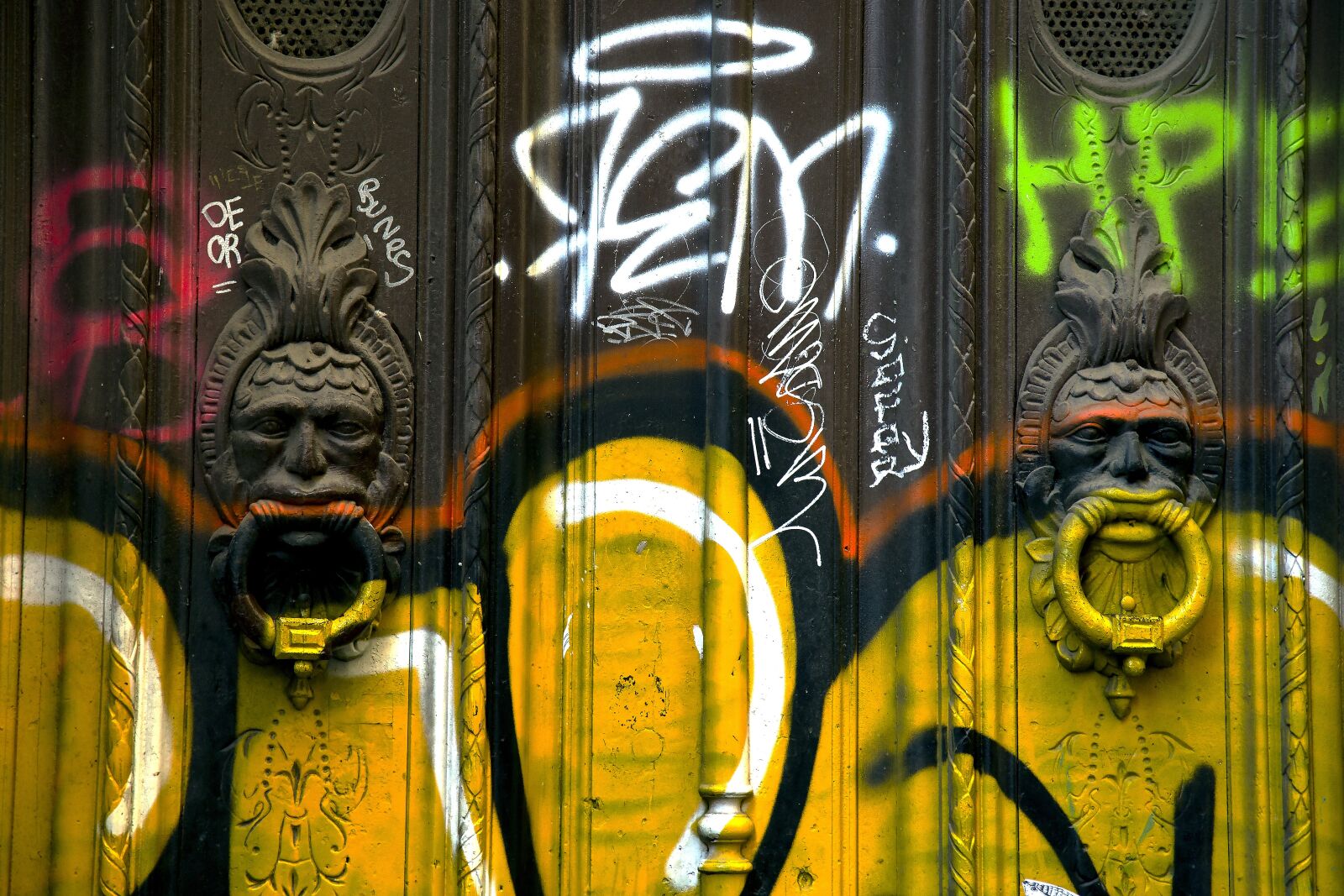 Canon EOS 6D + Canon EF 24-105mm F4L IS USM sample photo. Graffiti, door, rings photography