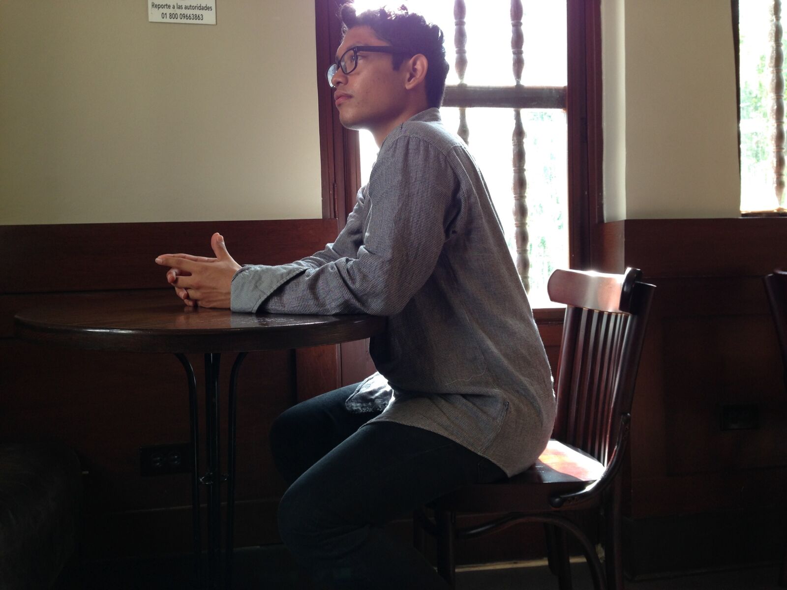 iPhone 5 back camera 4.12mm f/2.4 sample photo. Thinking, young, chair photography
