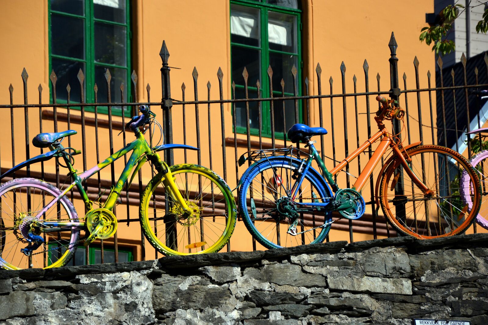 Nikon D3200 sample photo. Bike, fence, colorful photography