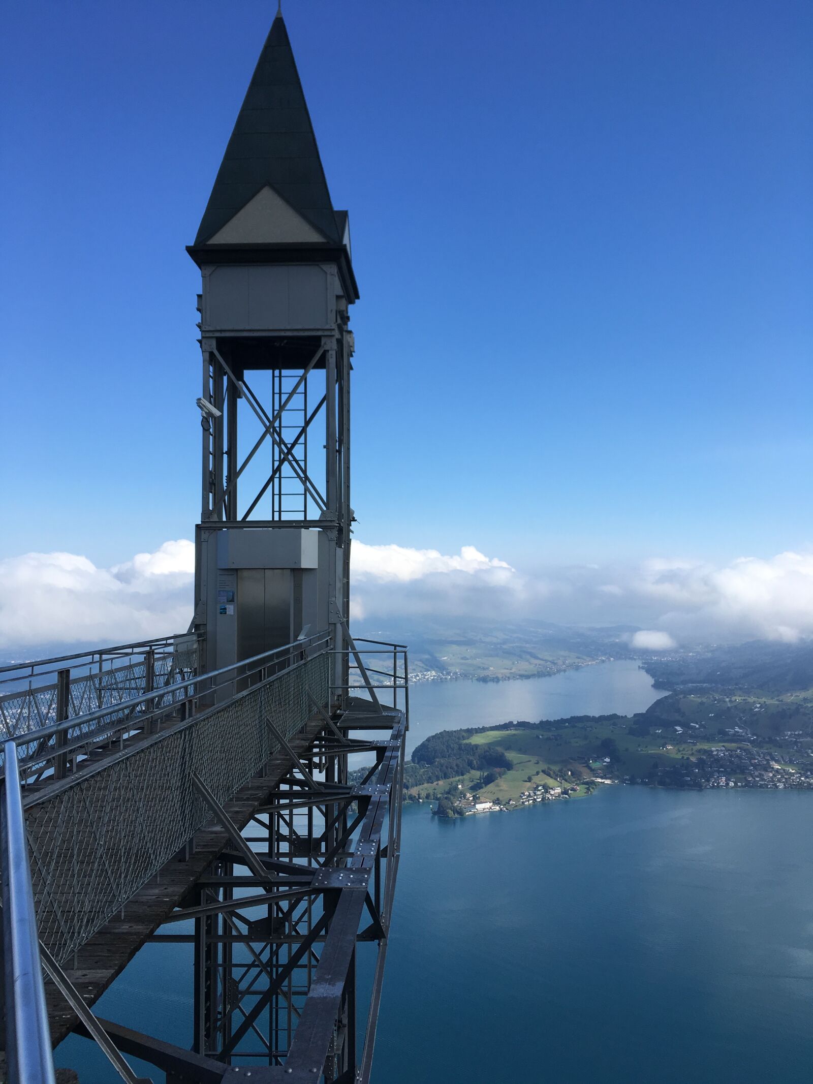 iPhone SE back camera 4.15mm f/2.2 sample photo. Switzerland, elevator, landscape photography