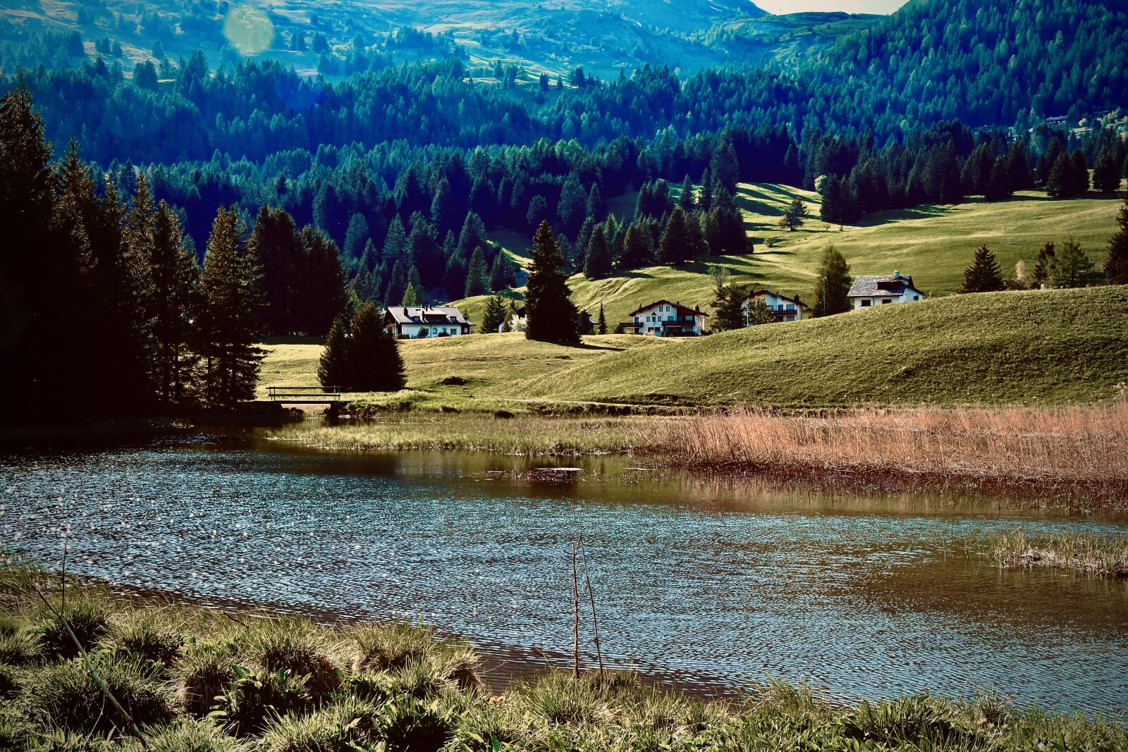 Nikon D7500 sample photo. Lake, alps, village photography