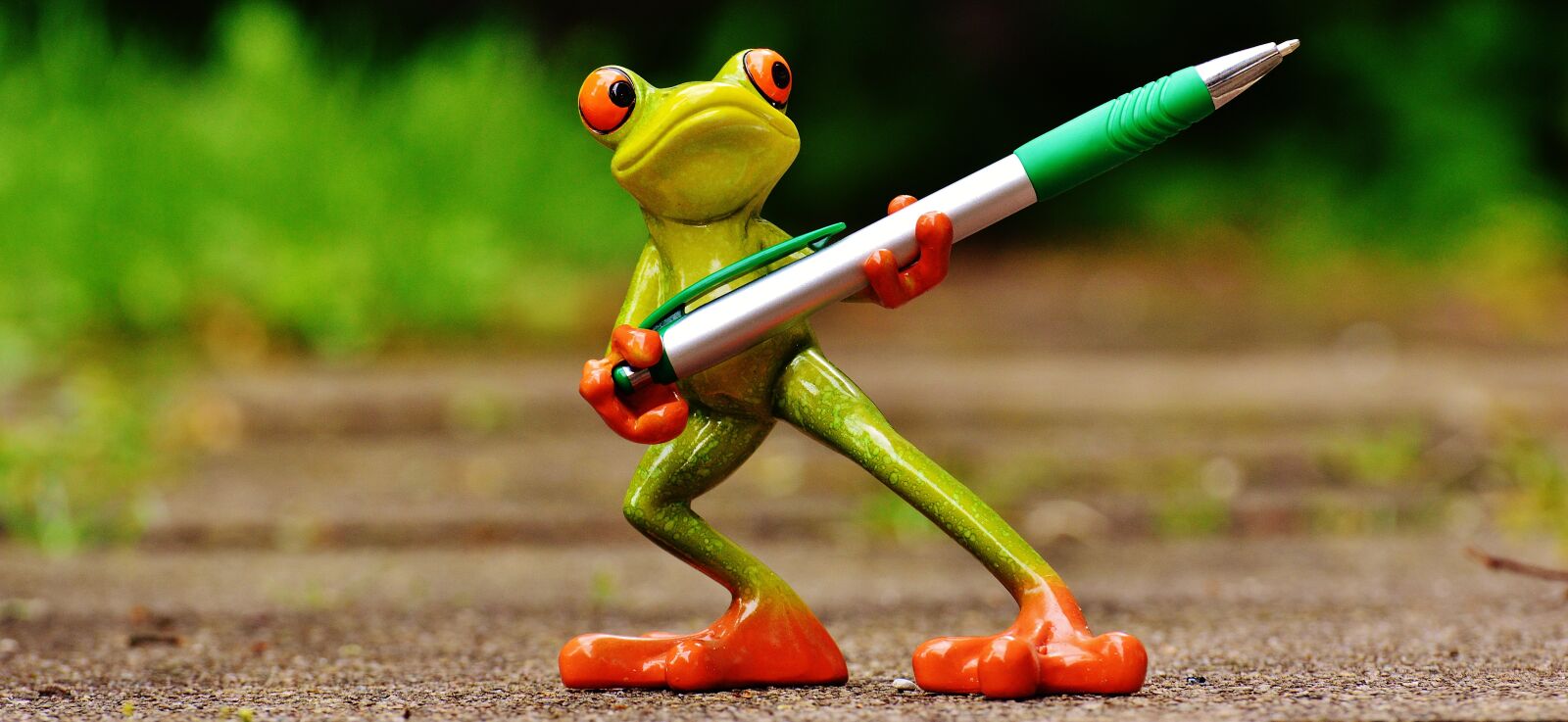 Nikon D3200 sample photo. Frog, holder, pen photography