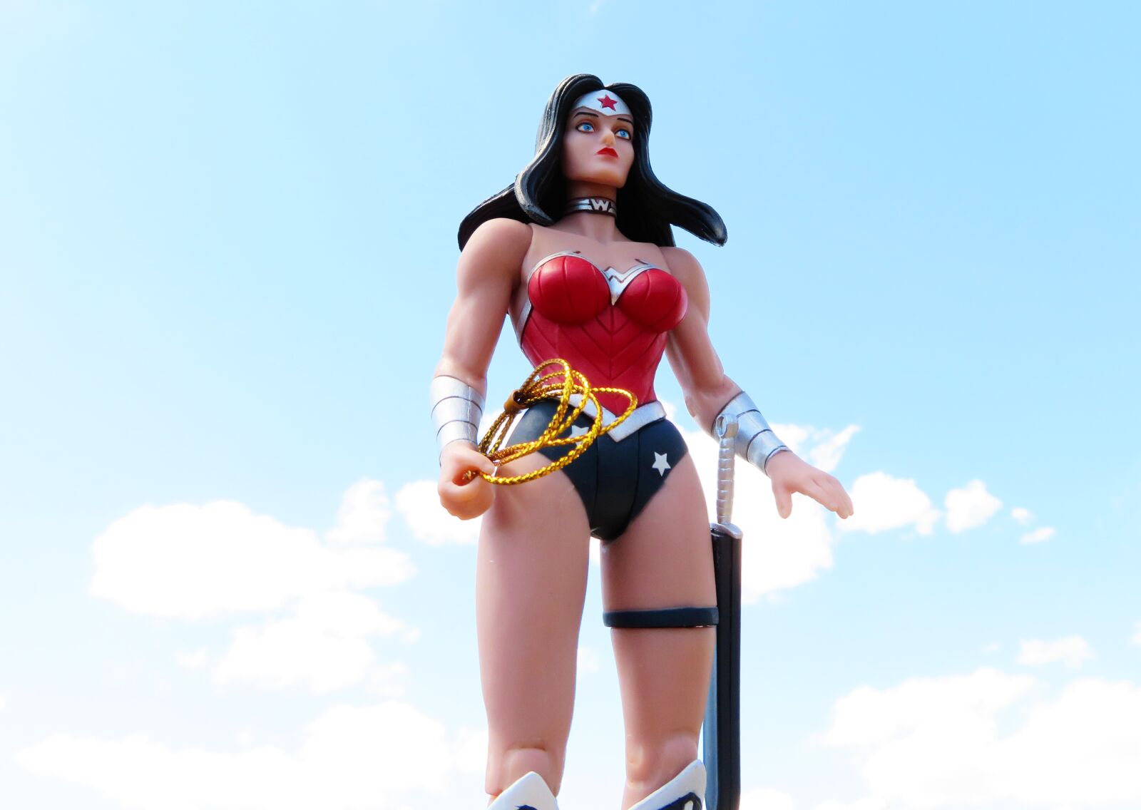 4.3 - 172.0 mm sample photo. Wonder woman, superhero, sky photography