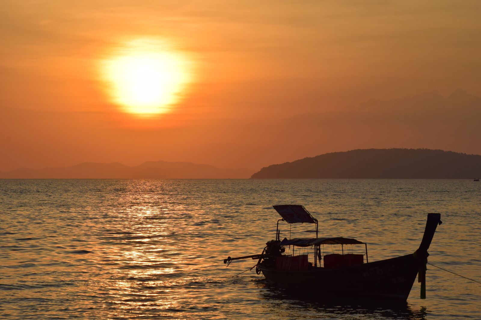 Nikon D5300 sample photo. Sunset, boat, sea photography