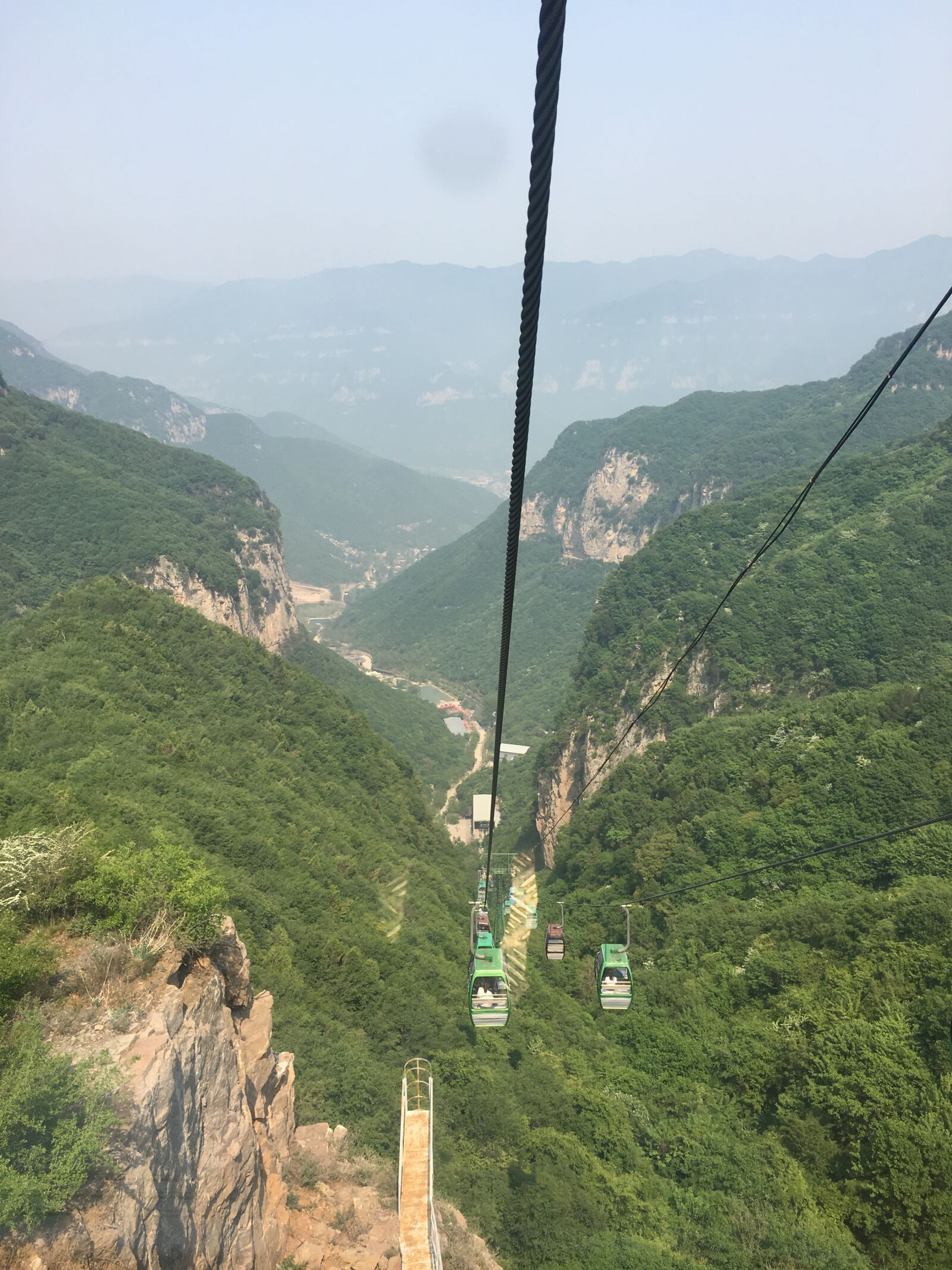 Apple iPhone 6s sample photo. Mountains, cable car, canyon photography