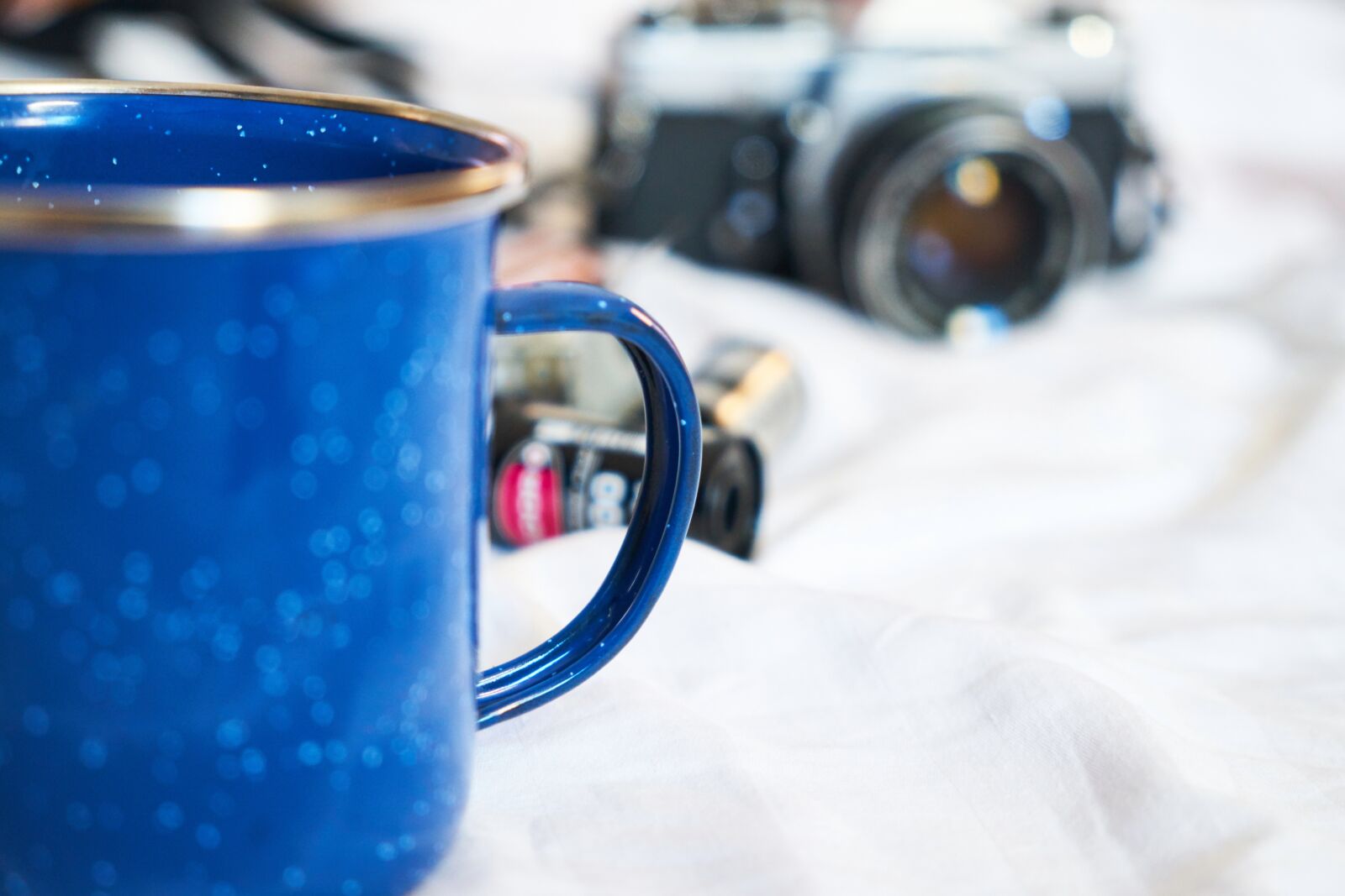 Sony a7R II sample photo. Cup, blue, coffee photography