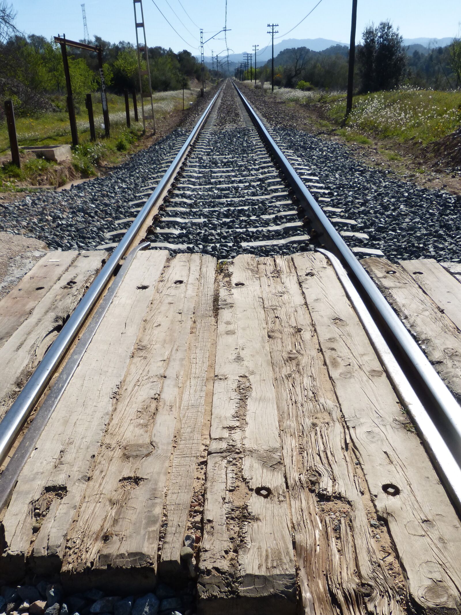 Panasonic DMC-FZ62 sample photo. Level crossing, rails, rail photography