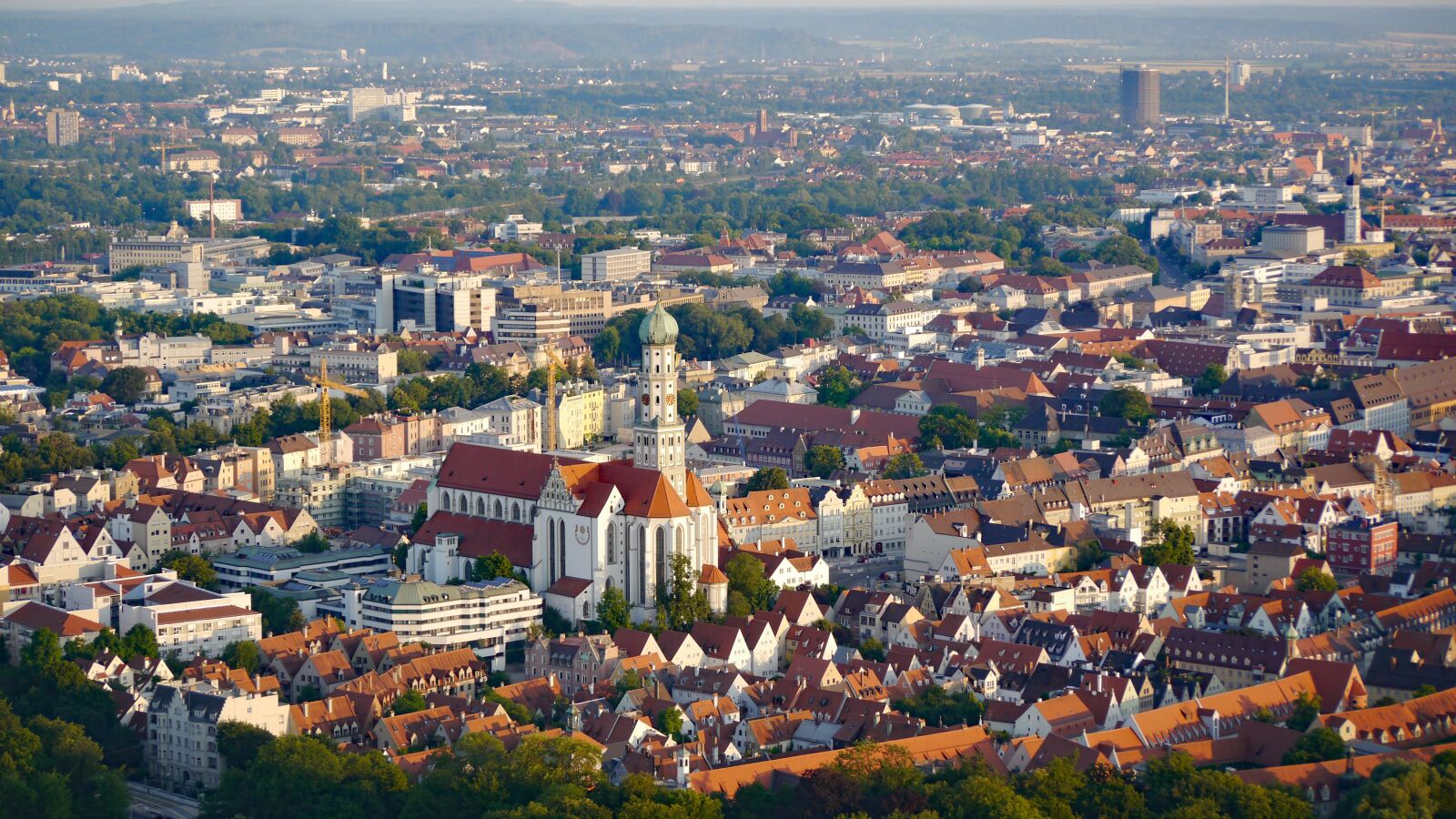 Panasonic Lumix DMC-G5 sample photo. Augsburg, aerial view, downtown photography