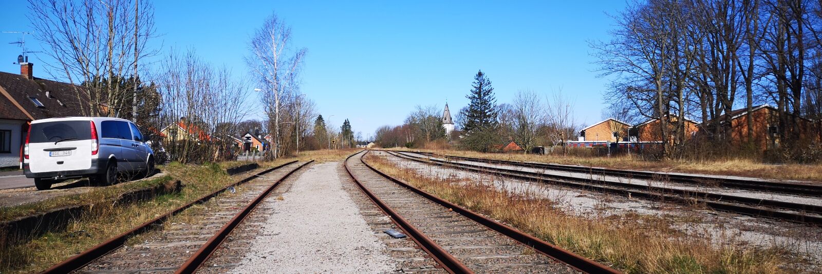 HUAWEI P20 Pro sample photo. Railway, sky, woods photography