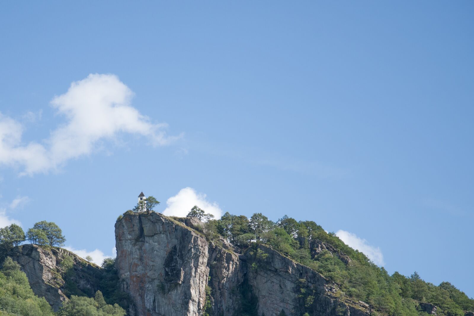 Nikon D600 sample photo. Mountain, cliff, church photography