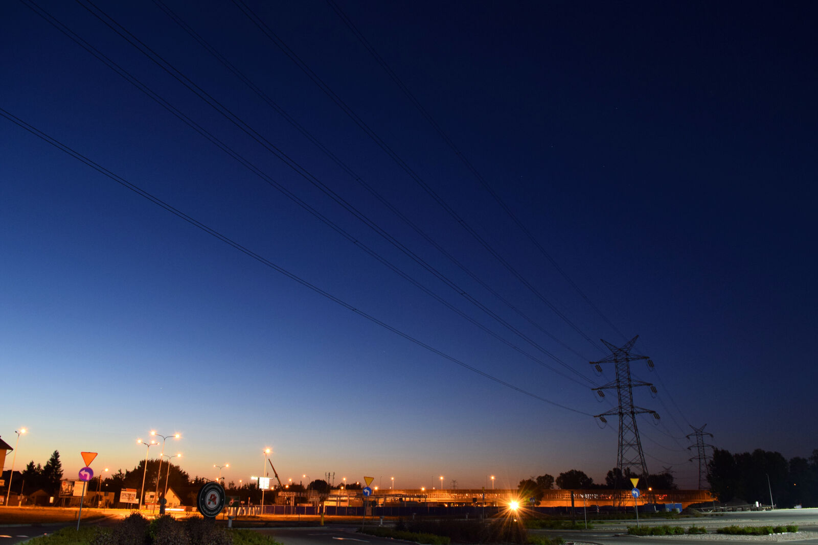 Nikon D3300 sample photo. Night, lights, power, lines photography