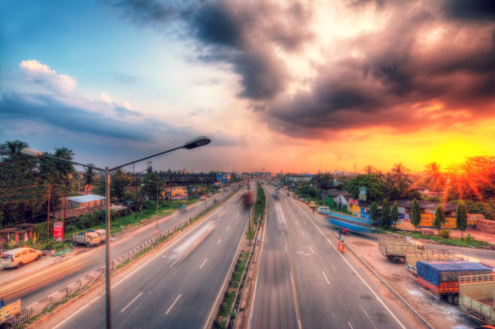 Nikon D7100 sample photo. Highway, sunset, suburb photography
