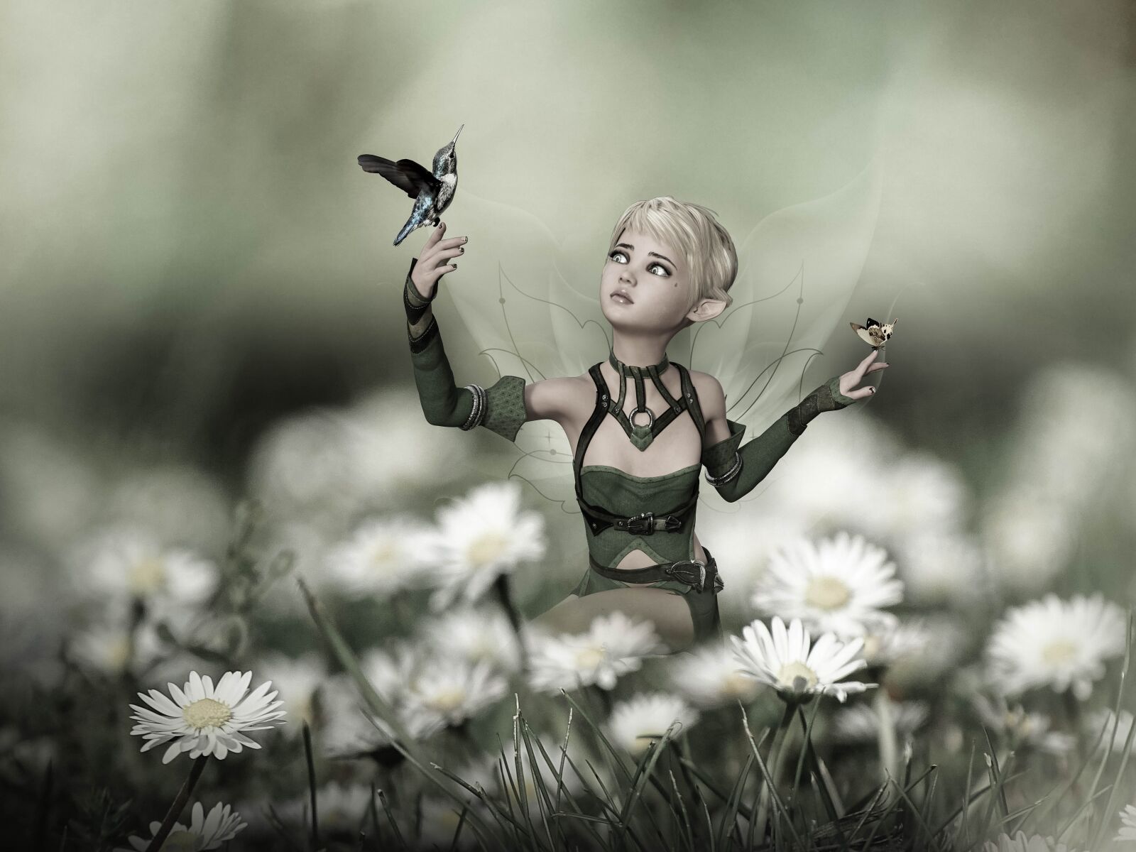 Sony Cyber-shot DSC-HX400V sample photo. Fantasy, elf, flower meadow photography