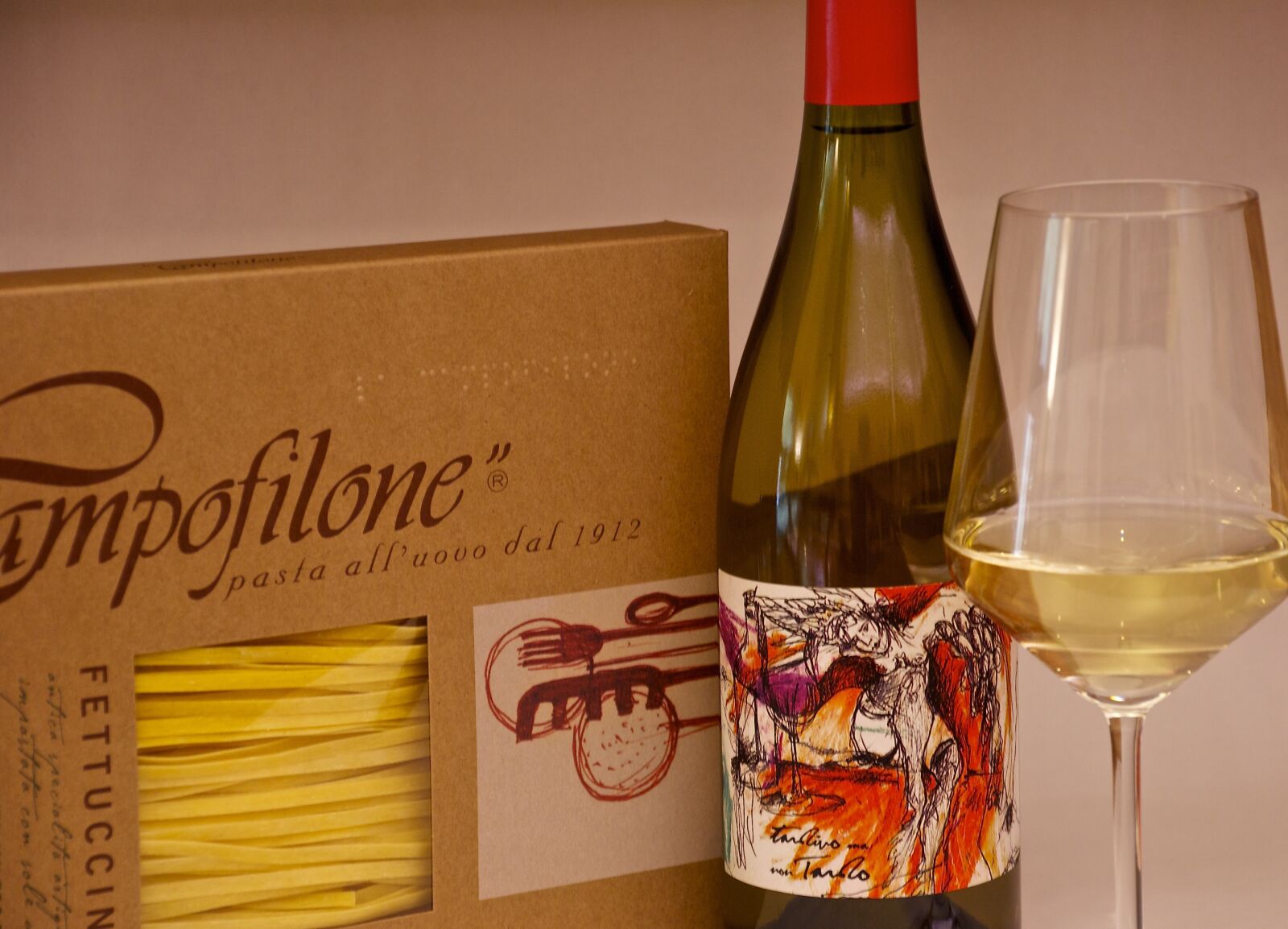 Nikon D80 sample photo. Wine, pasta, food photography