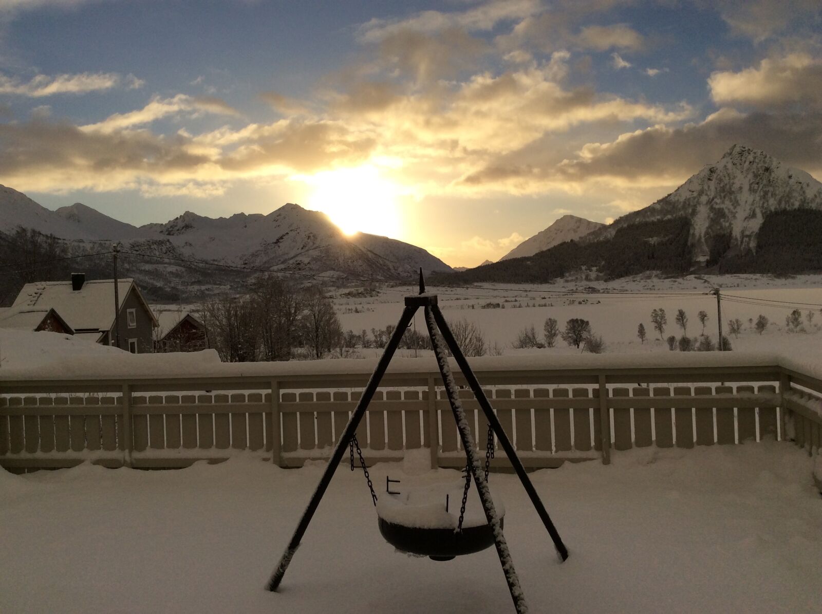 Apple iPad Air sample photo. Sunset, winter, mountain photography