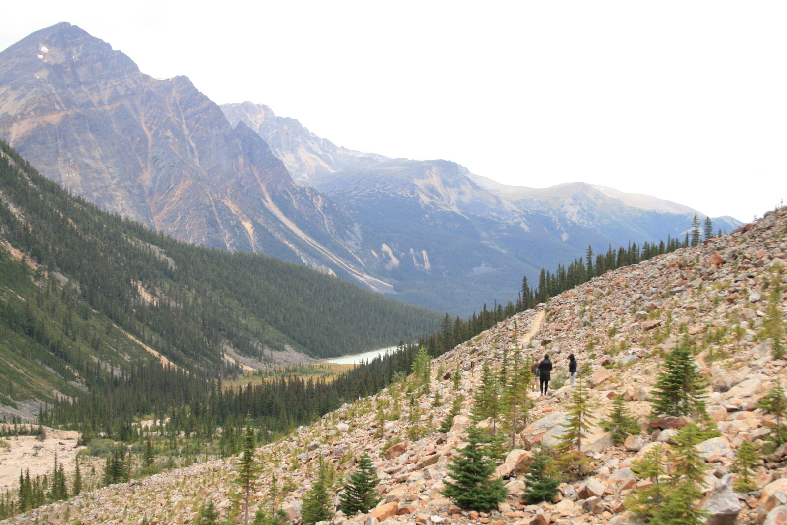 Canon EF-S 18-55mm F3.5-5.6 II sample photo. Alberta, daytime, hikers, mountains photography