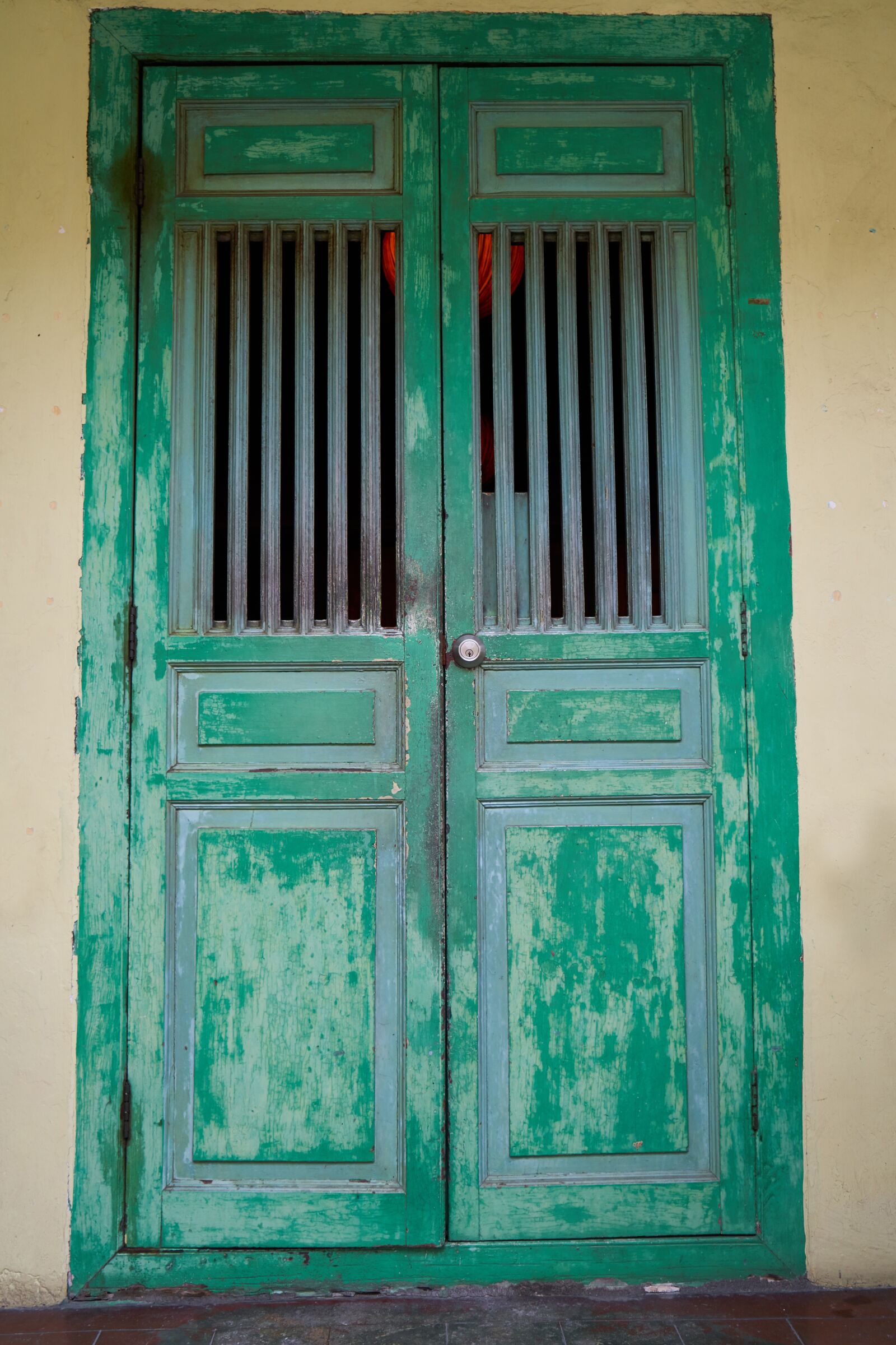 Sony a7R II sample photo. Green, door, architecture photography