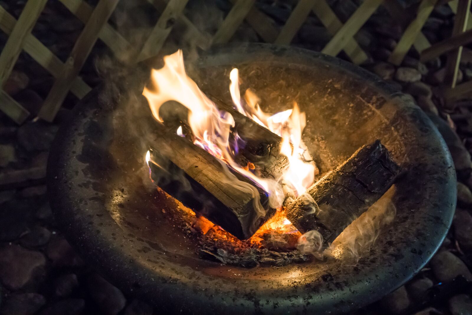 30mm F1.4 DC DN | Contemporary 016 sample photo. Fire bowl, fire, wood photography