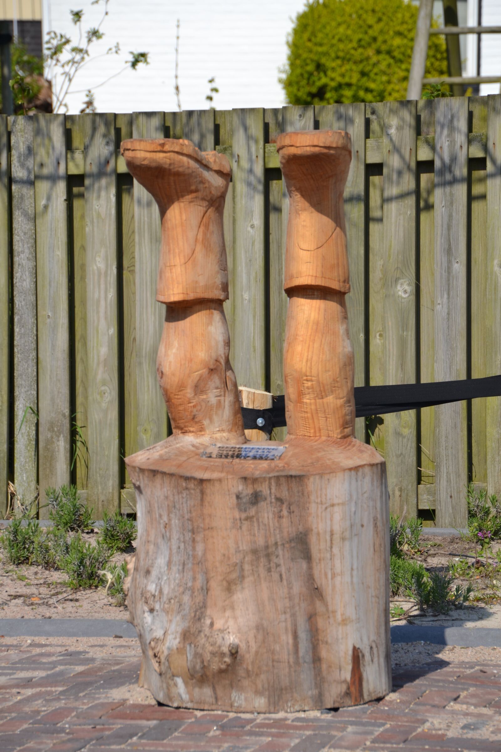 Nikon D3100 sample photo. Statue, legs, log photography