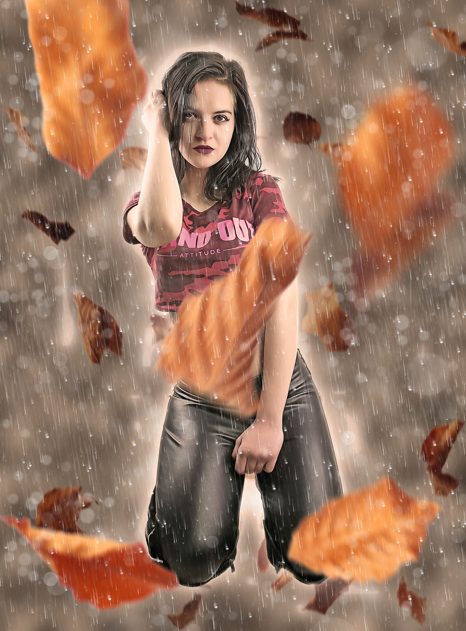 Nikon D5300 sample photo. Woman, leaves, autumn photography