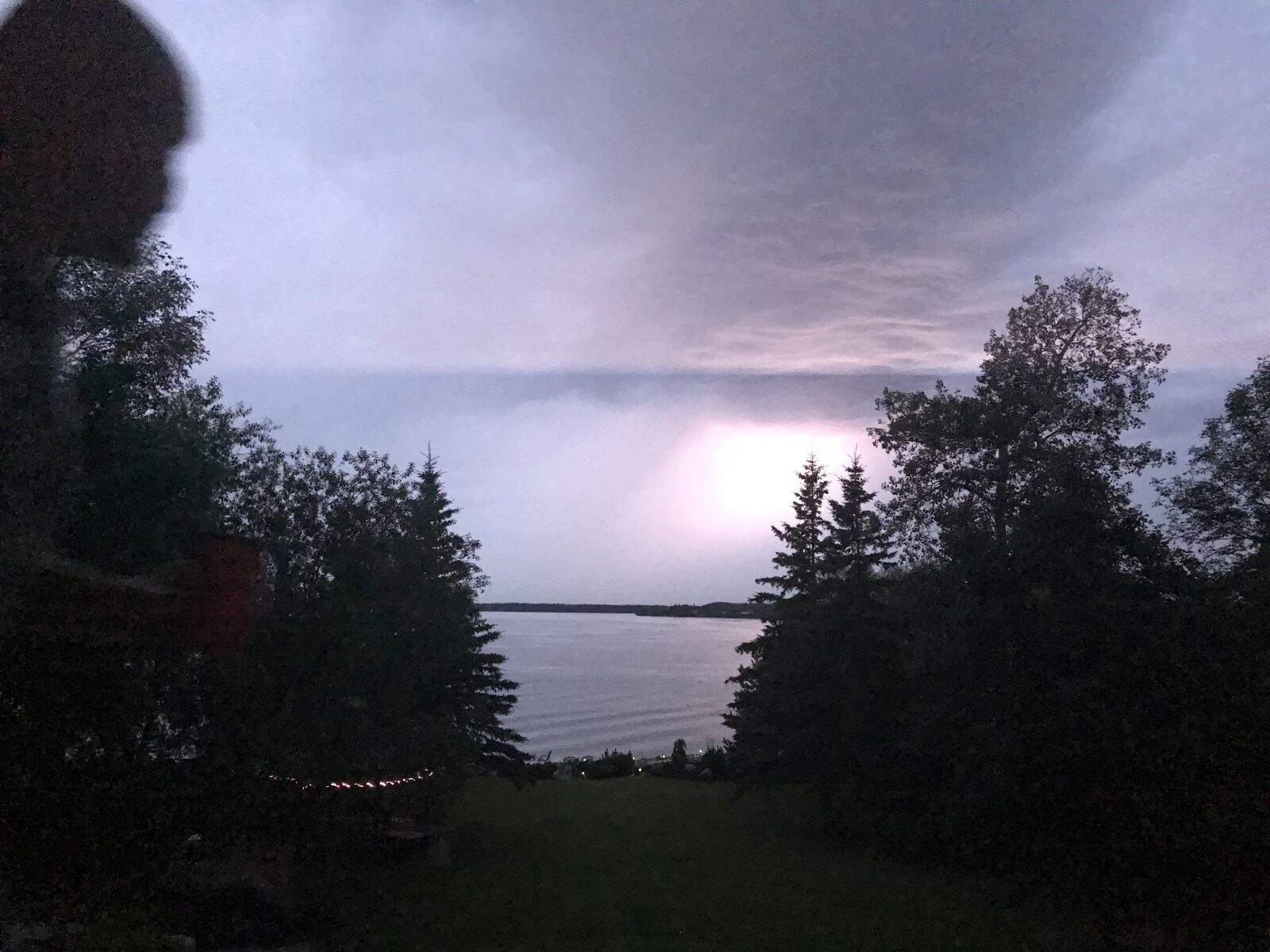 iPhone 7 Plus back dual camera 3.99mm f/1.8 sample photo. Storm, lightening, lake photography