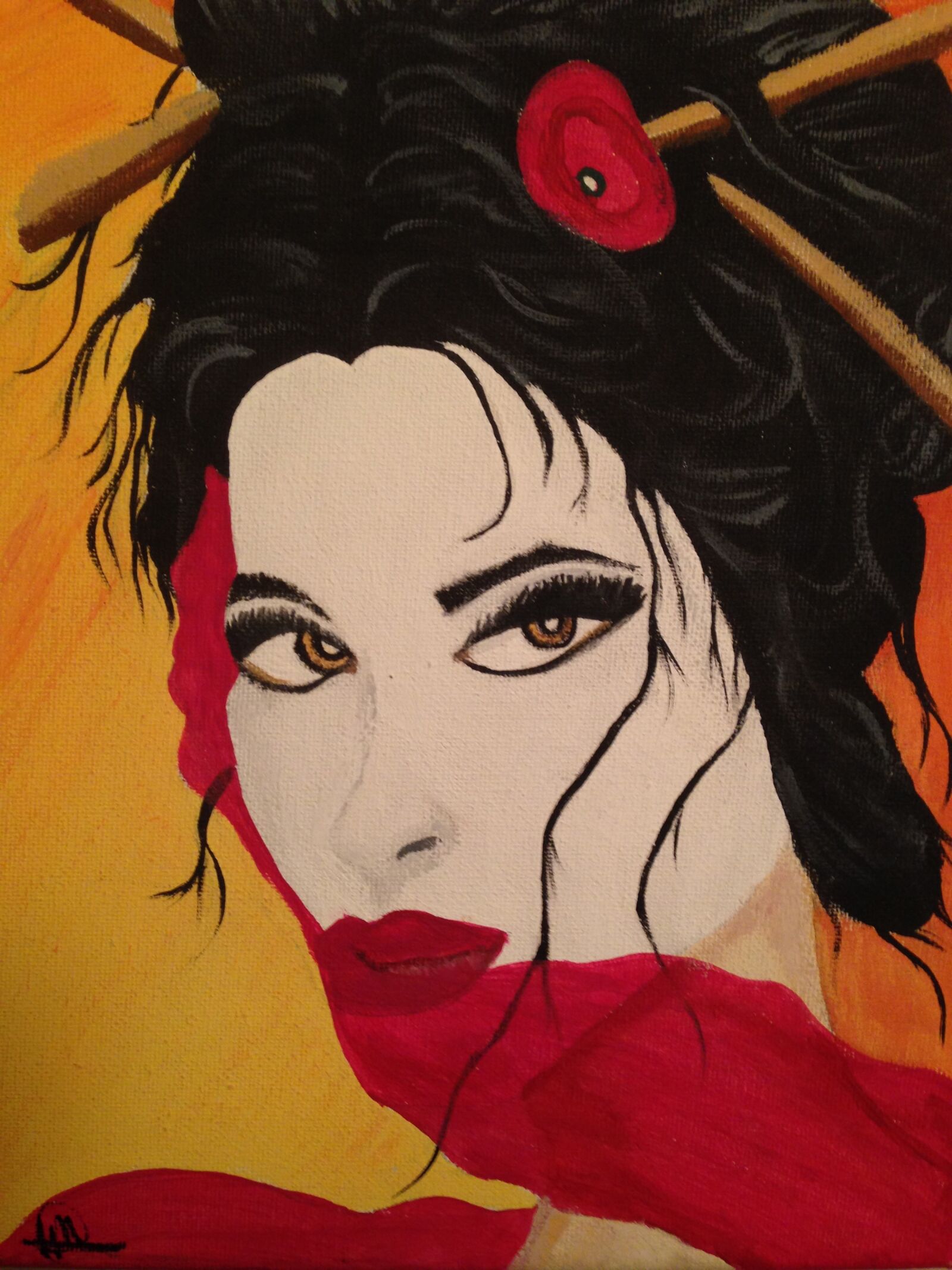 Apple iPhone 5c sample photo. Geisha, painting, art photography