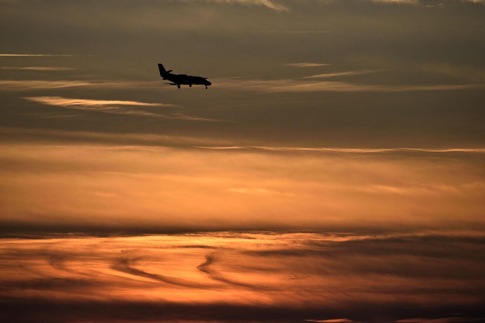 Nikon D3300 sample photo. Sunset, orange sky, airplane photography