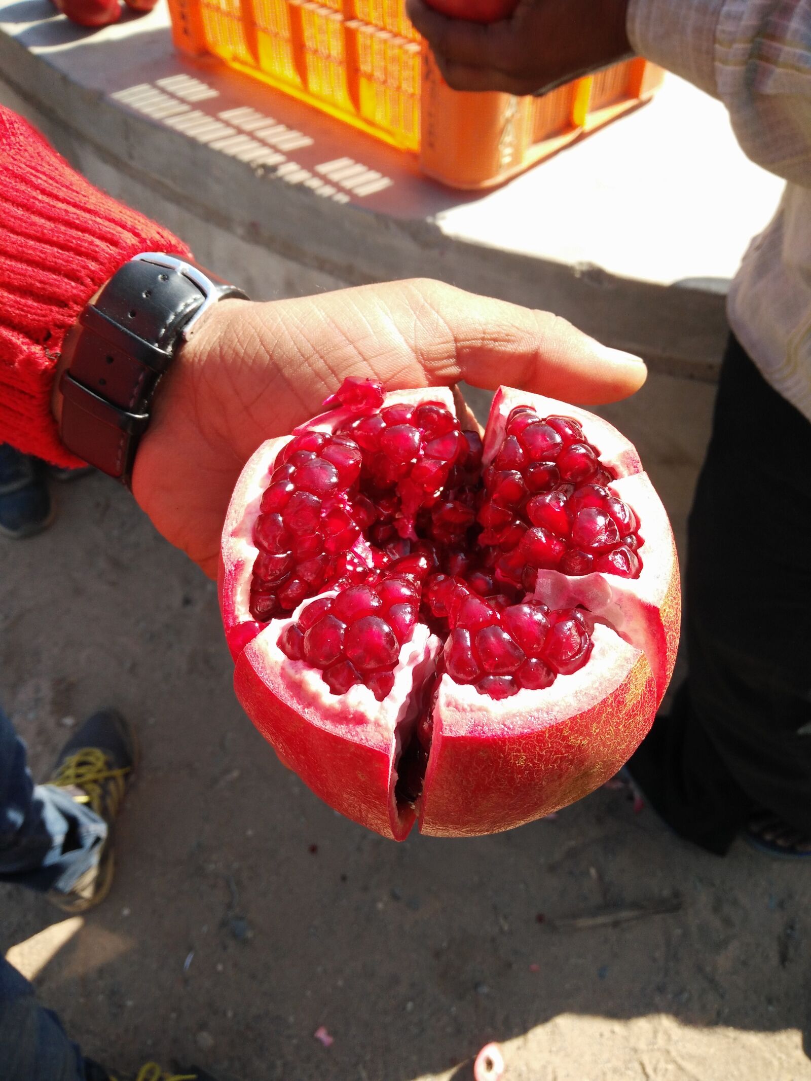 OnePlus ONE E1003 sample photo. Pomegranate, fruit, ripe pomegranate photography