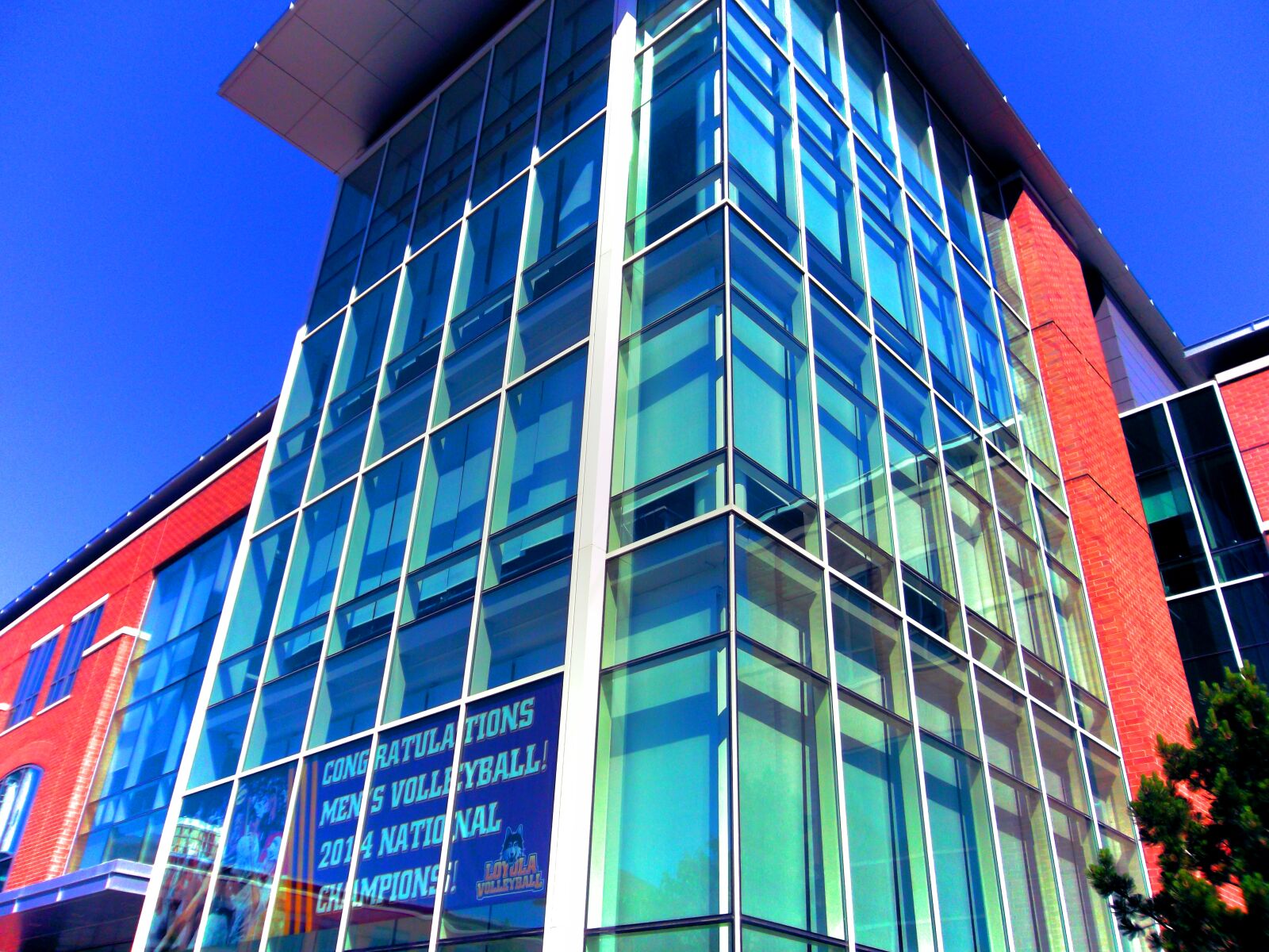 Samsung ST65 sample photo. Blue, building, loyola, univ photography
