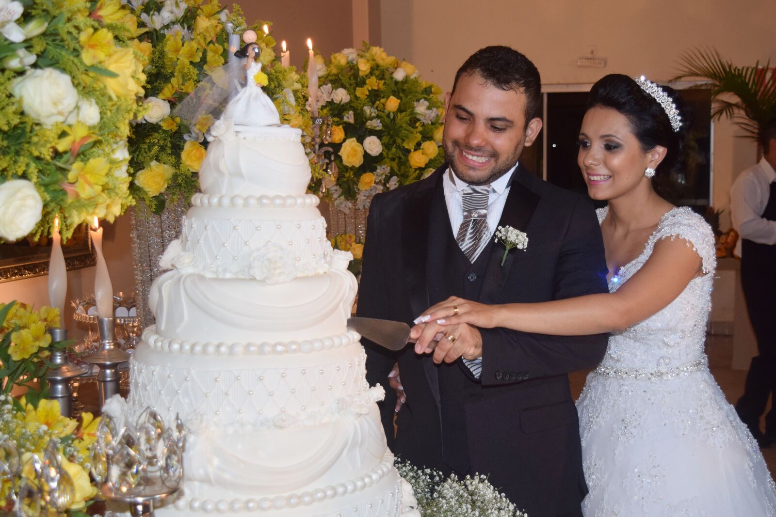 Nikon D5300 sample photo. Marriage, grooms, cake photography