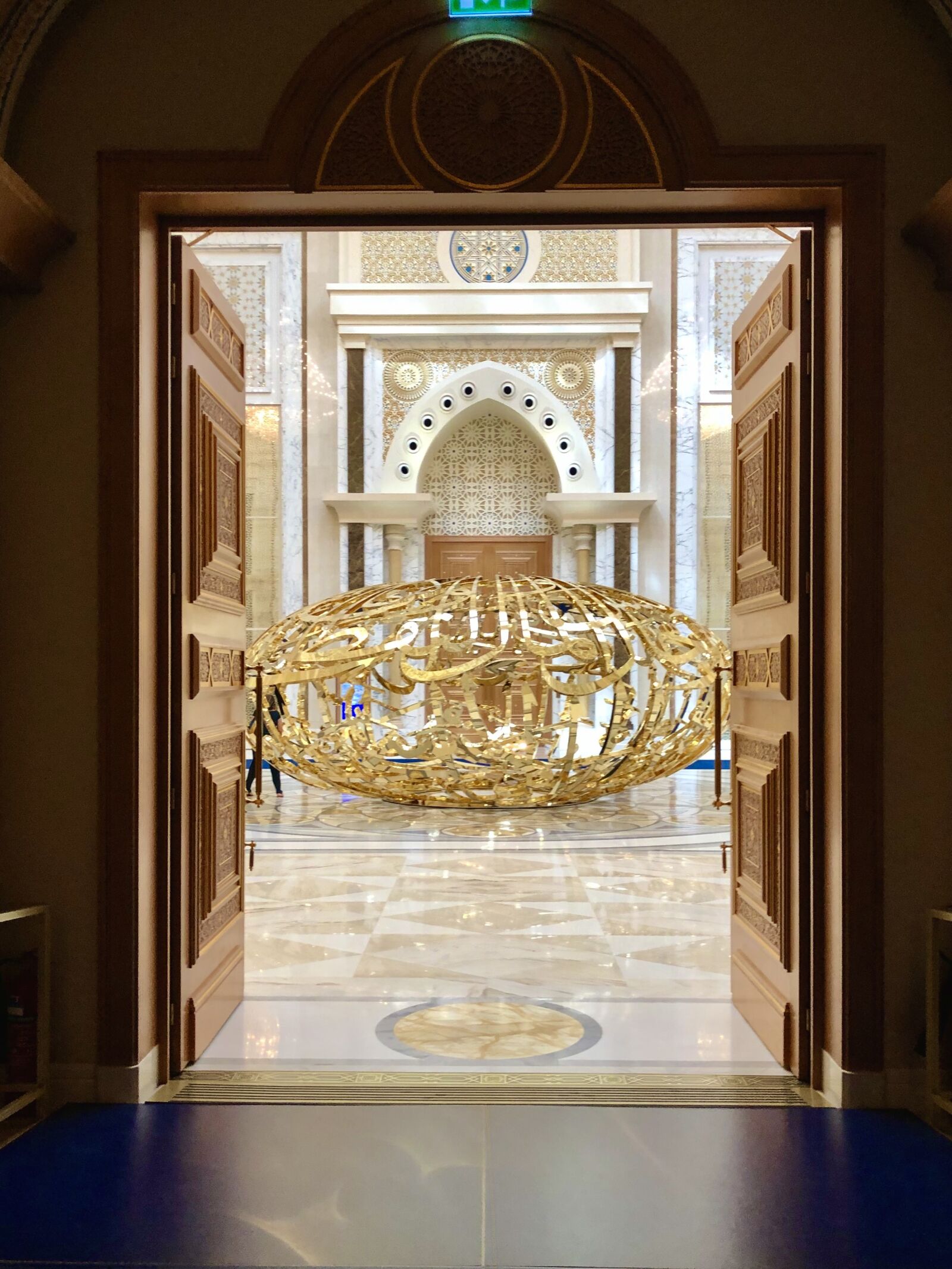 iPhone X back dual camera 4mm f/1.8 sample photo. Door, gold, palace photography