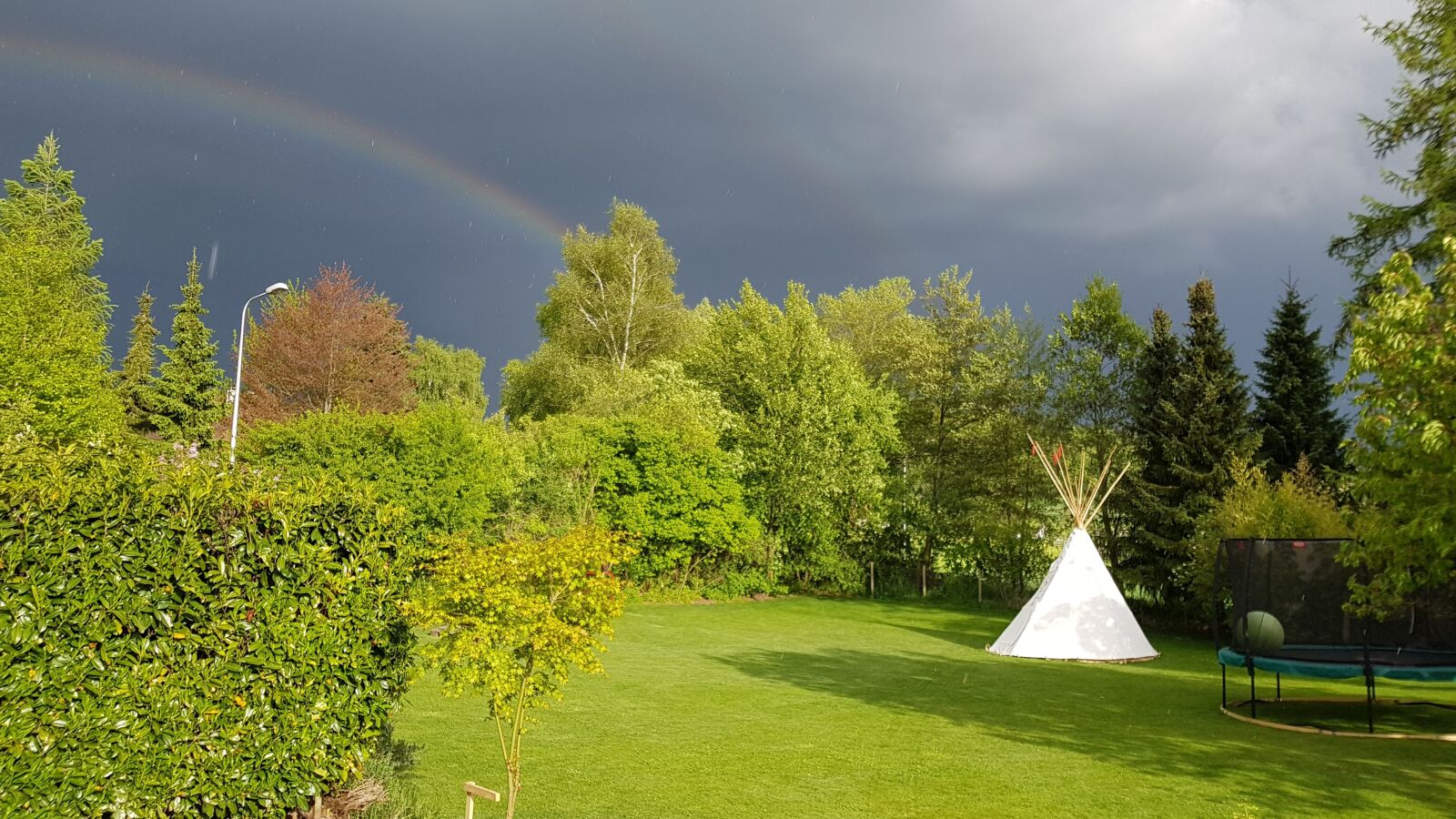 Samsung Galaxy S8 sample photo. Tipi, rainbow, aargau photography