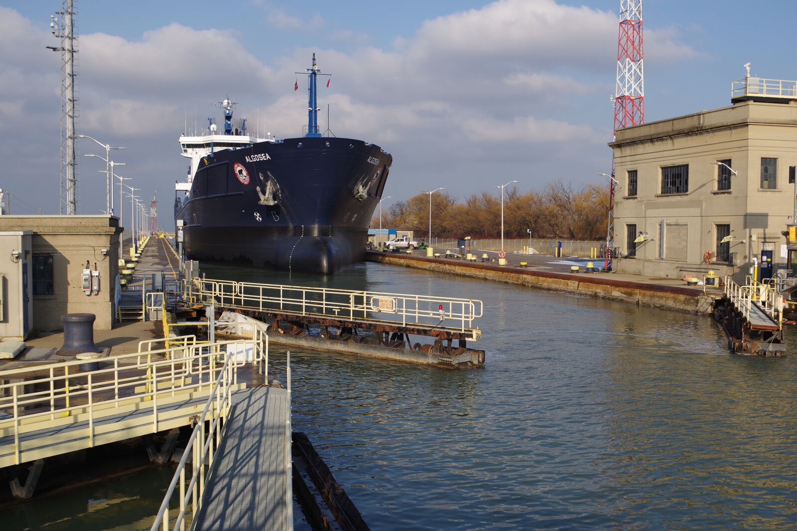 Pentax K-70 sample photo. Ship, canal, welland canal photography