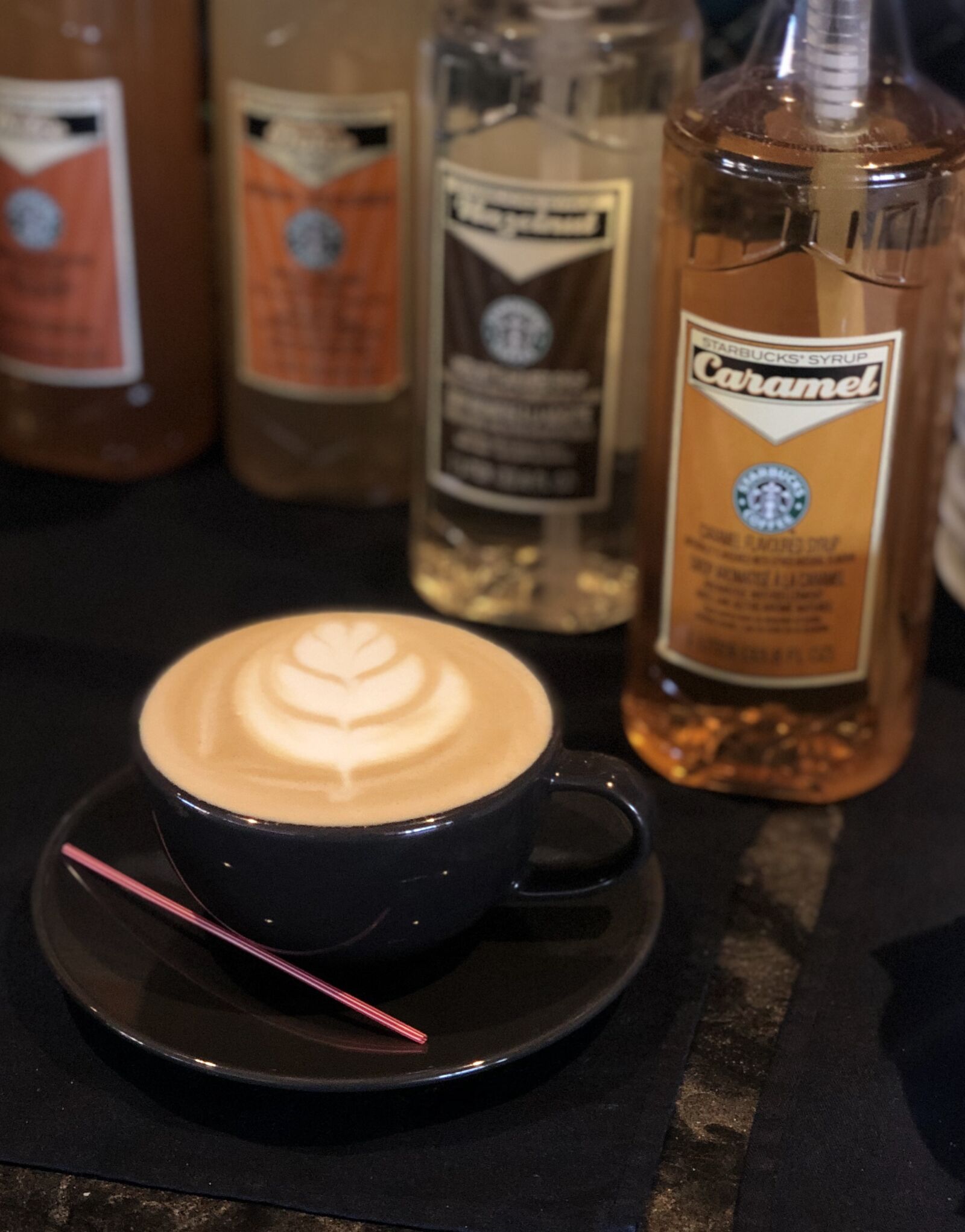 iPhone X back dual camera 6mm f/2.4 sample photo. Coffe, starbucks, latte photography