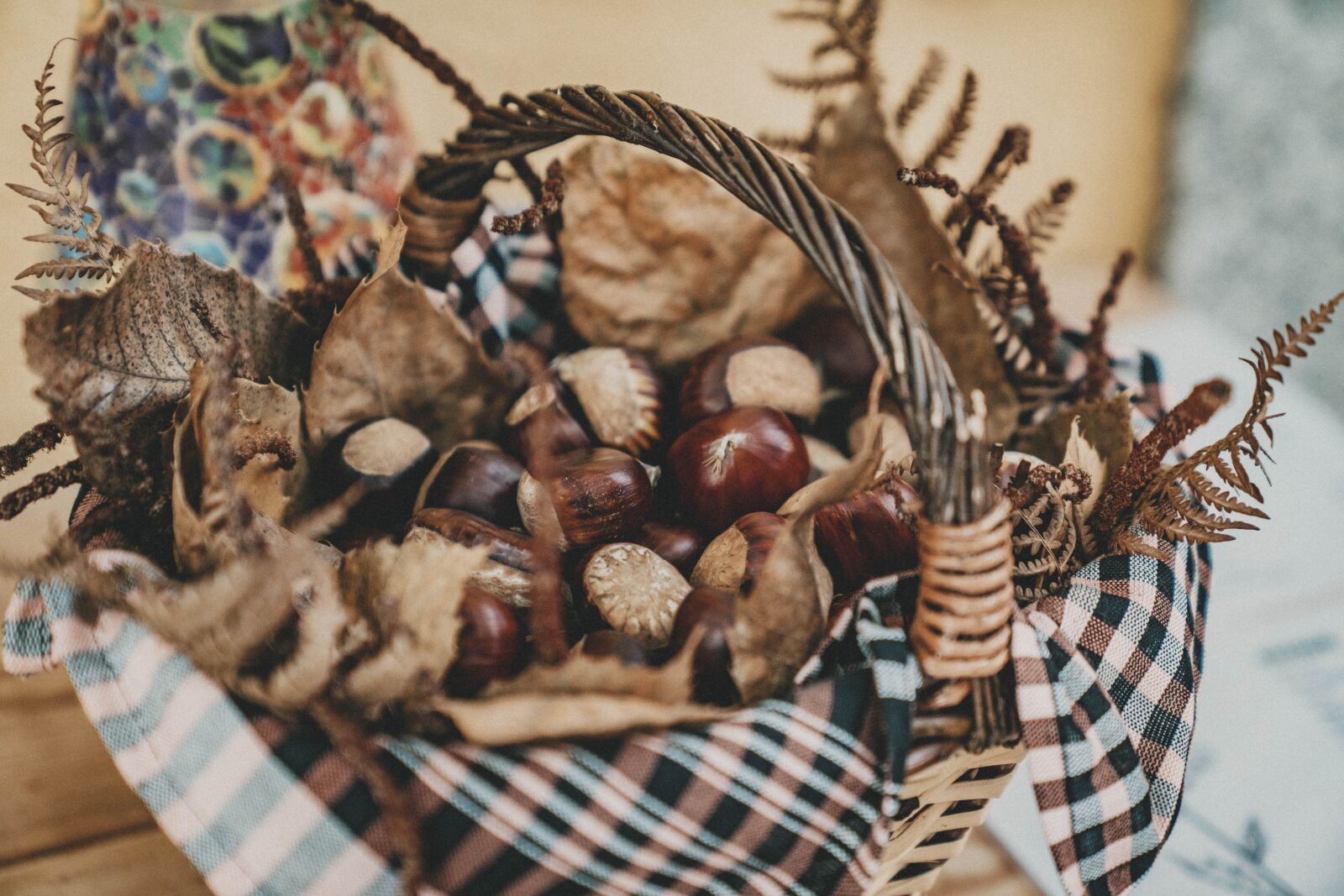 Sony a7R II sample photo. Chestnuts, basket, brown photography