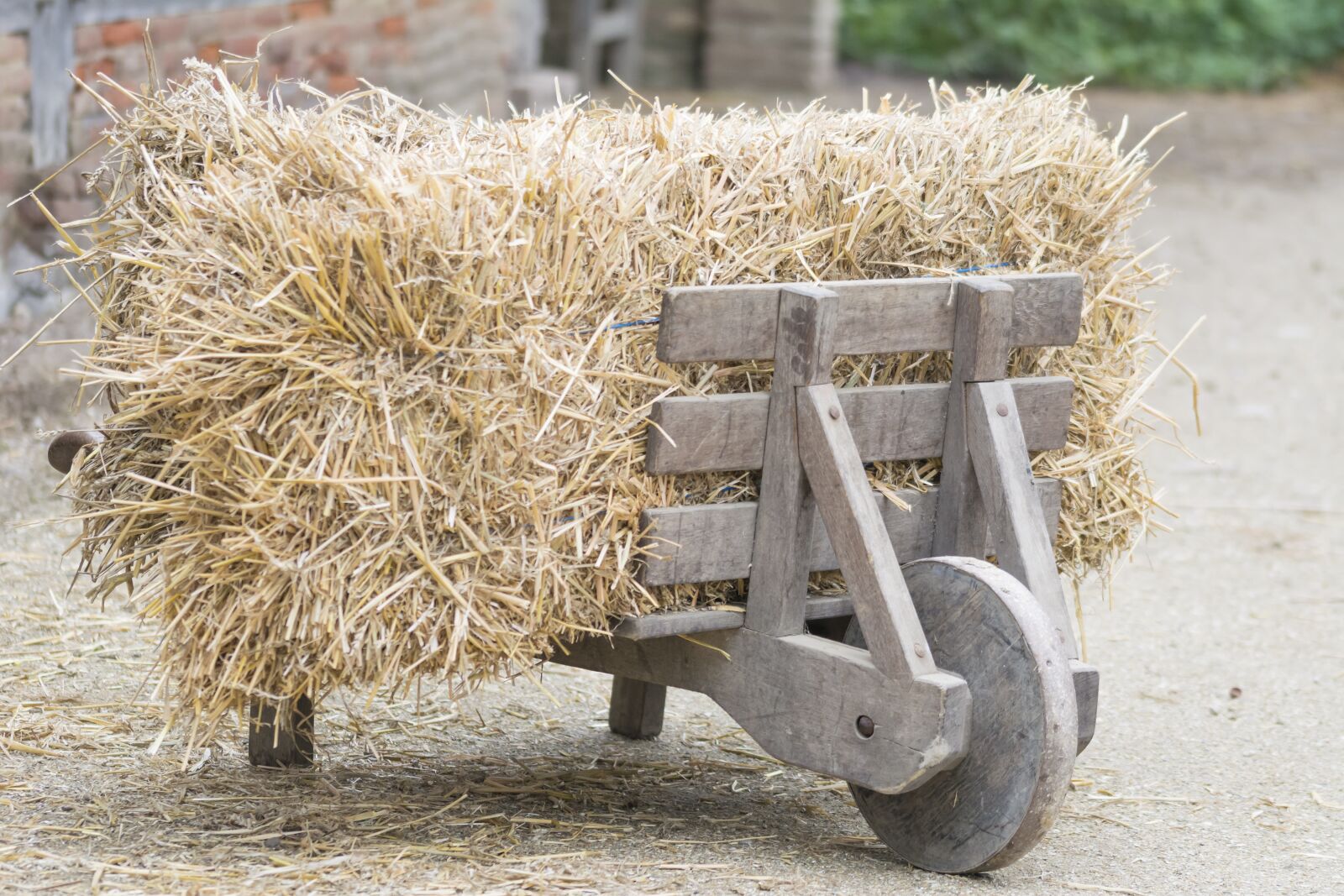 Nikon D5200 sample photo. Wheelbarrow, hay, antique photography