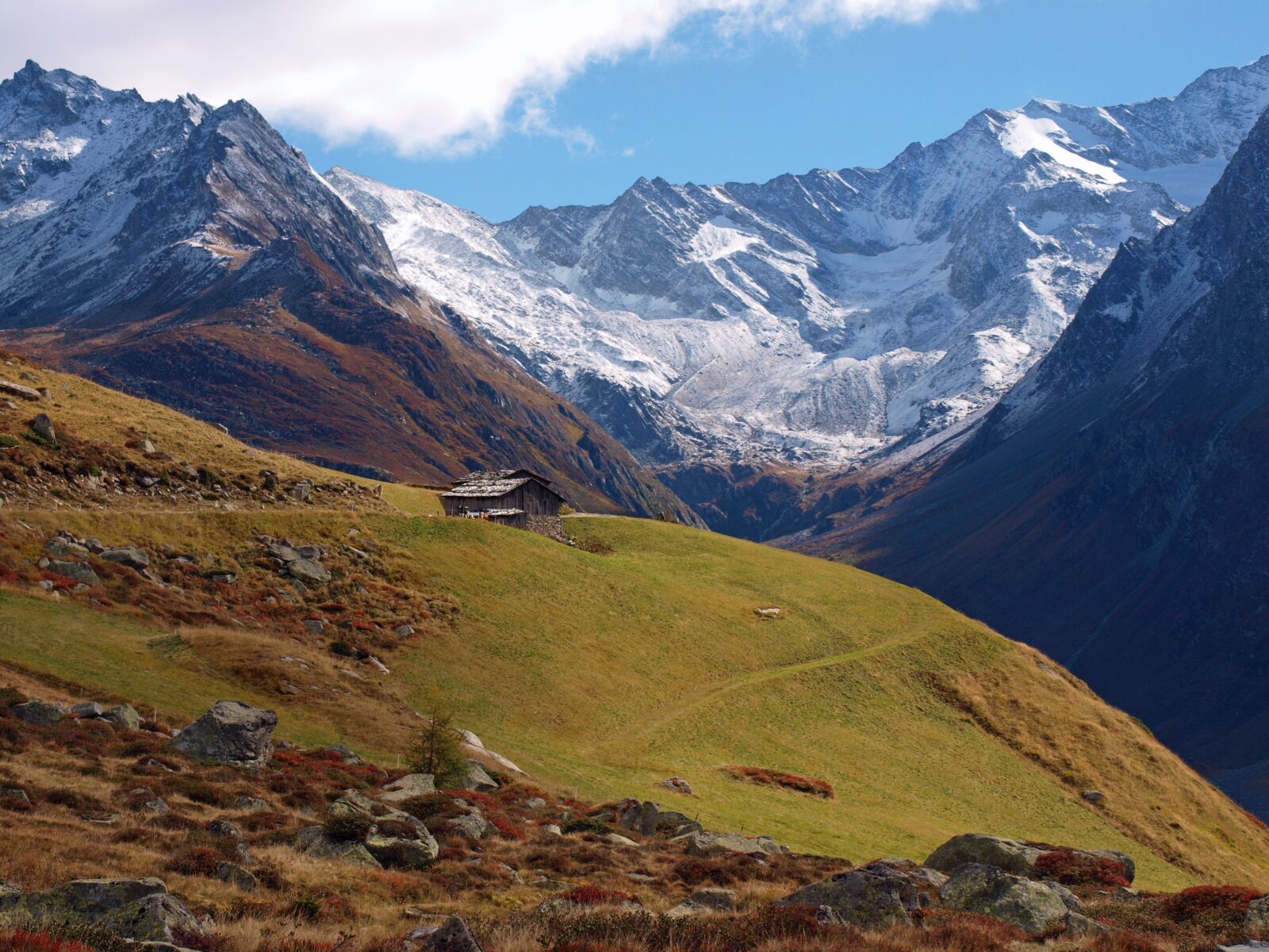 Olympus E-450 (EVOLT E-450) sample photo. Panorama, mountains, mountain pasture photography