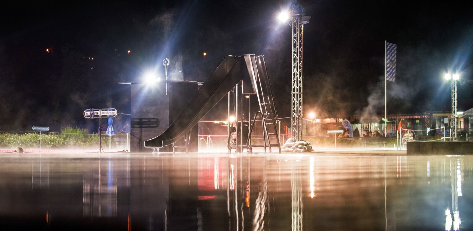 Nikon D5200 sample photo. Swimming pool, fog, lights photography