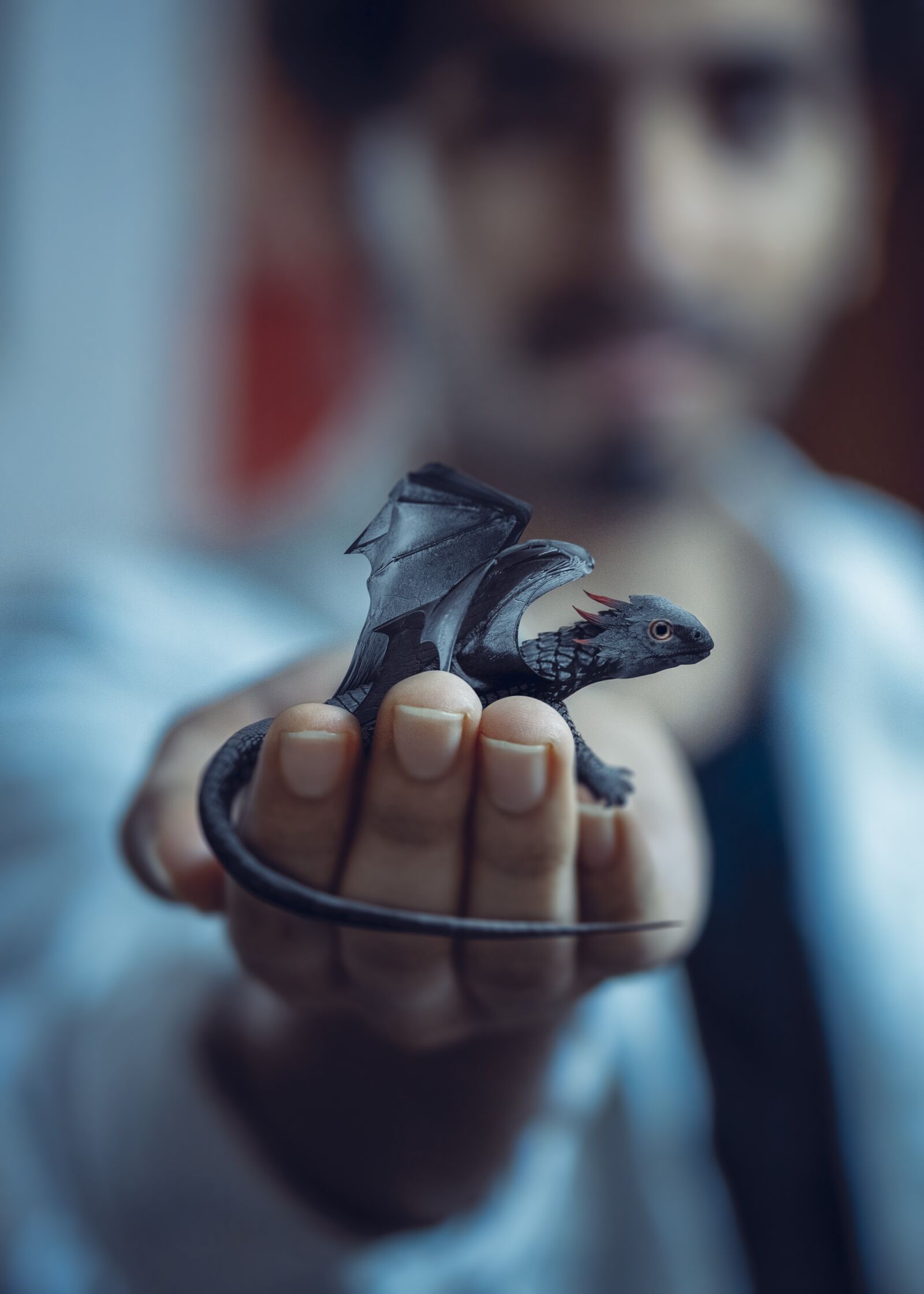 E 50mm F1.8 OSS sample photo. Dragon, hand, hands photography