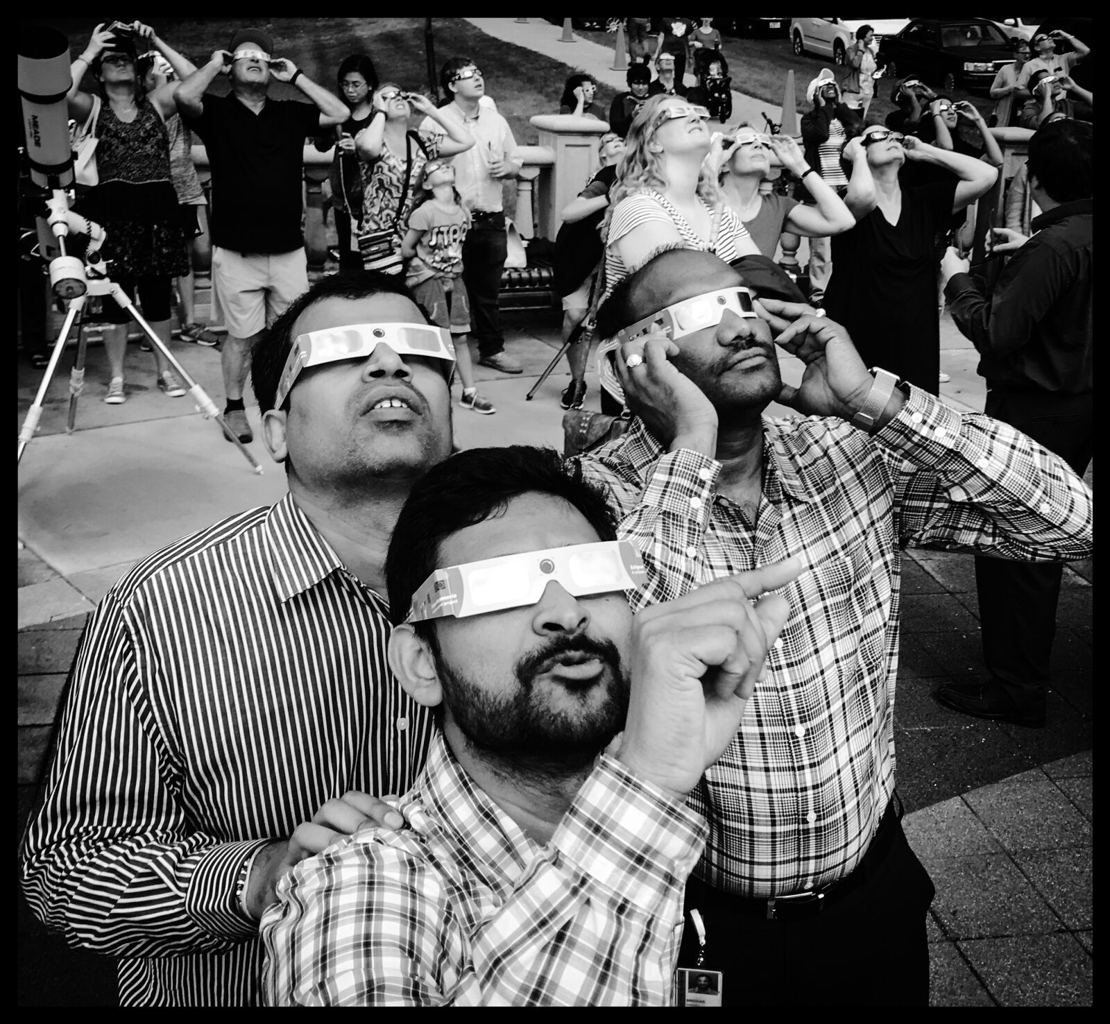Apple iPhone 6s Plus sample photo. Eclipse, solar eclipse, glasses photography