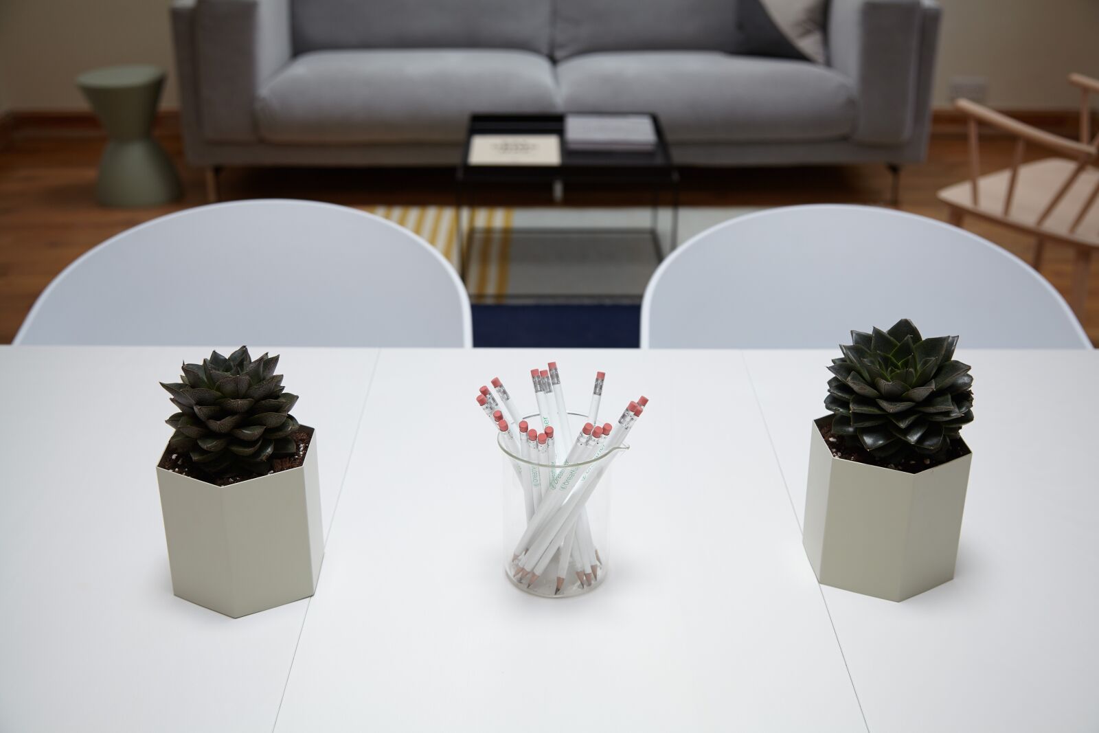 Canon EOS 5D Mark II sample photo. Chairs, indoors, pencils photography