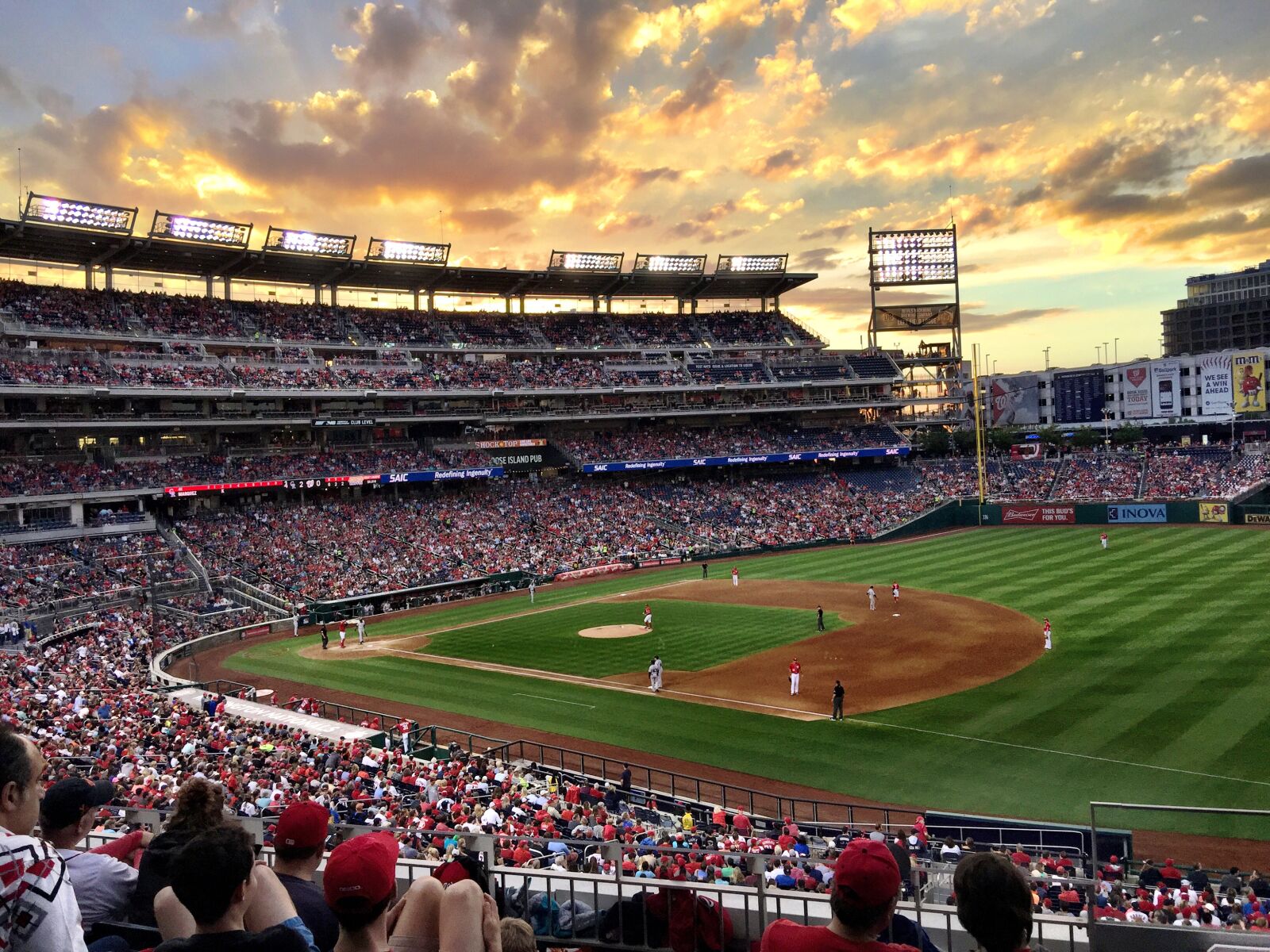 iPhone 6 Plus back camera 4.15mm f/2.2 sample photo. Baseball, baseball game, sunset photography