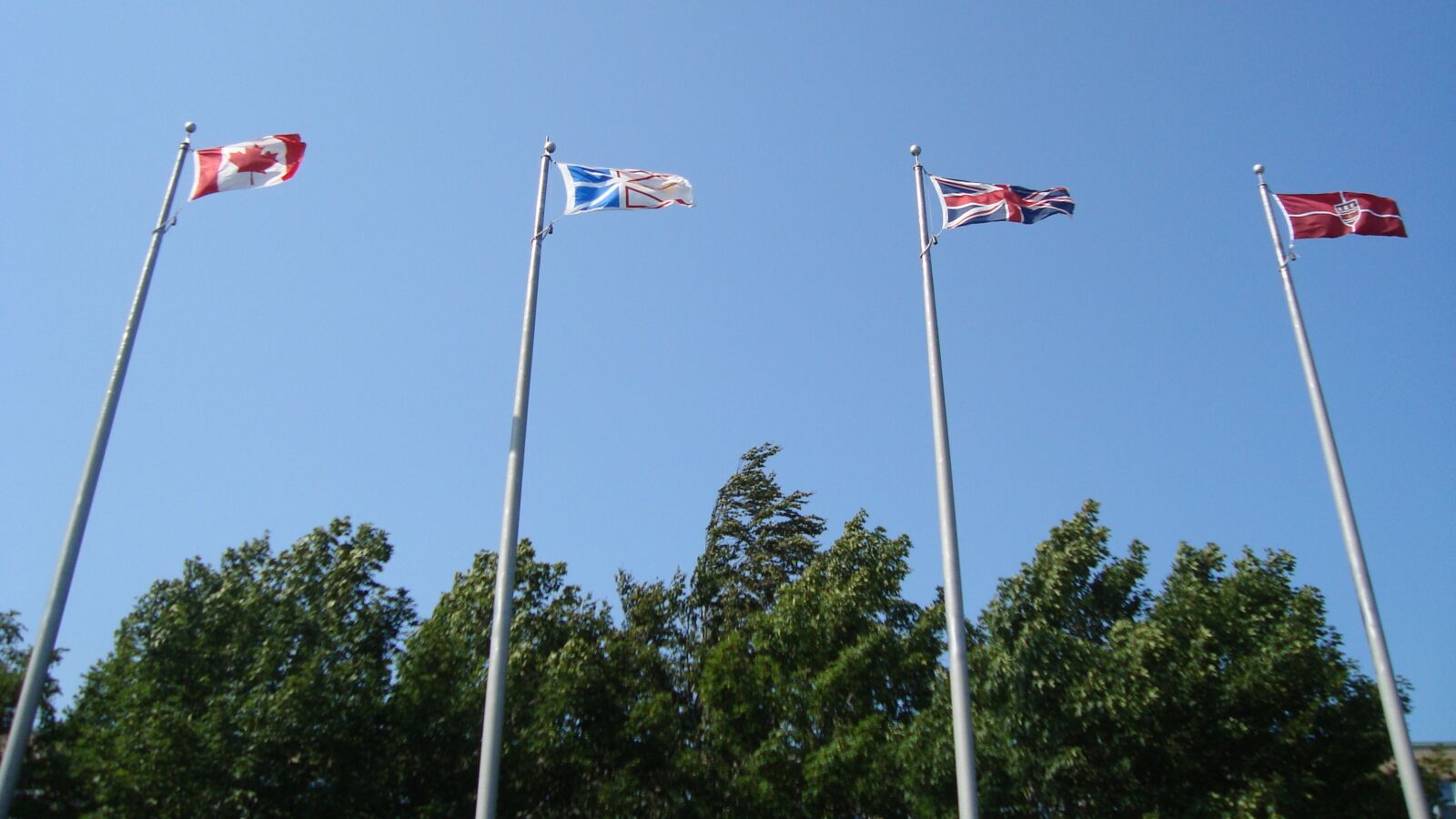 Sony Cyber-shot DSC-W120 sample photo. Flags, flagpoles, blown photography