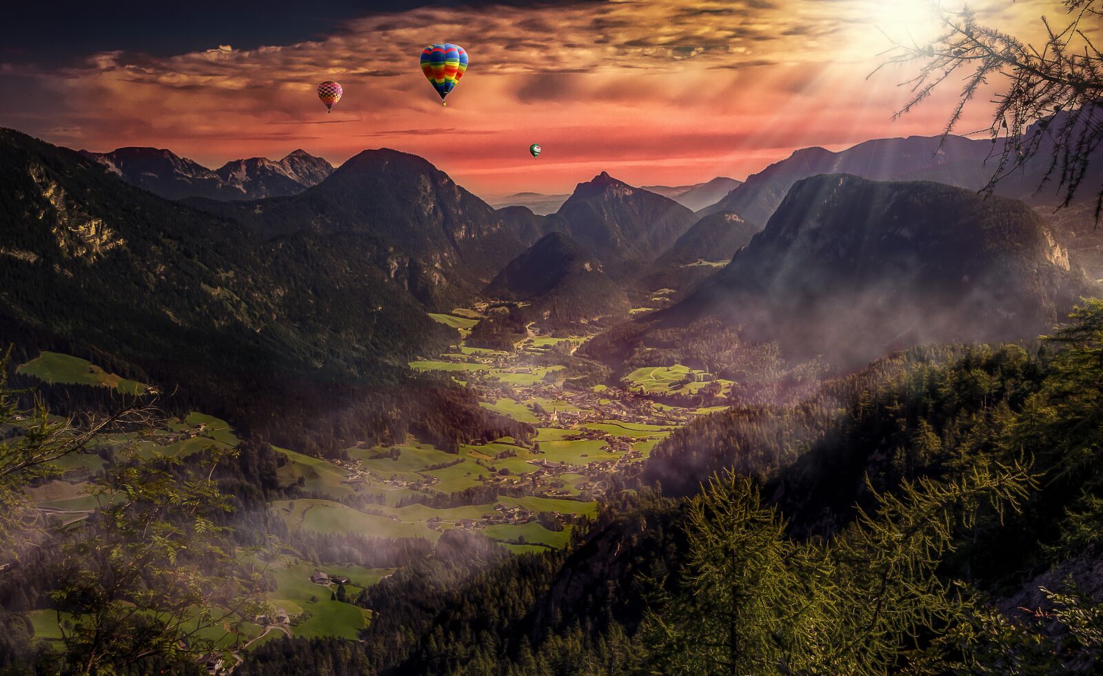 Pentax K-30 sample photo. Sunset, hot air balloon photography